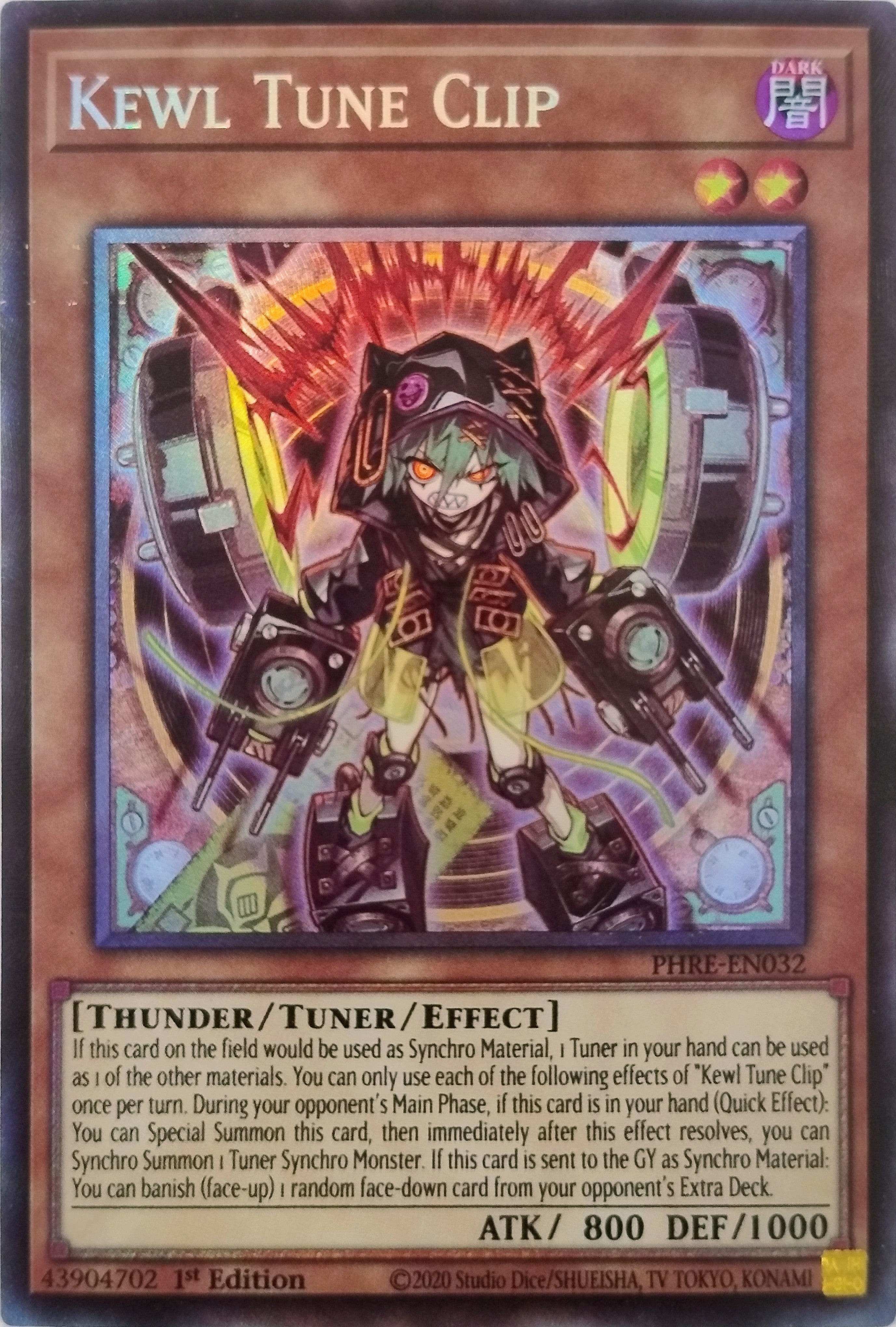 Yugioh! Kewl Tune Clip Phre-en032 1st Edition Collector