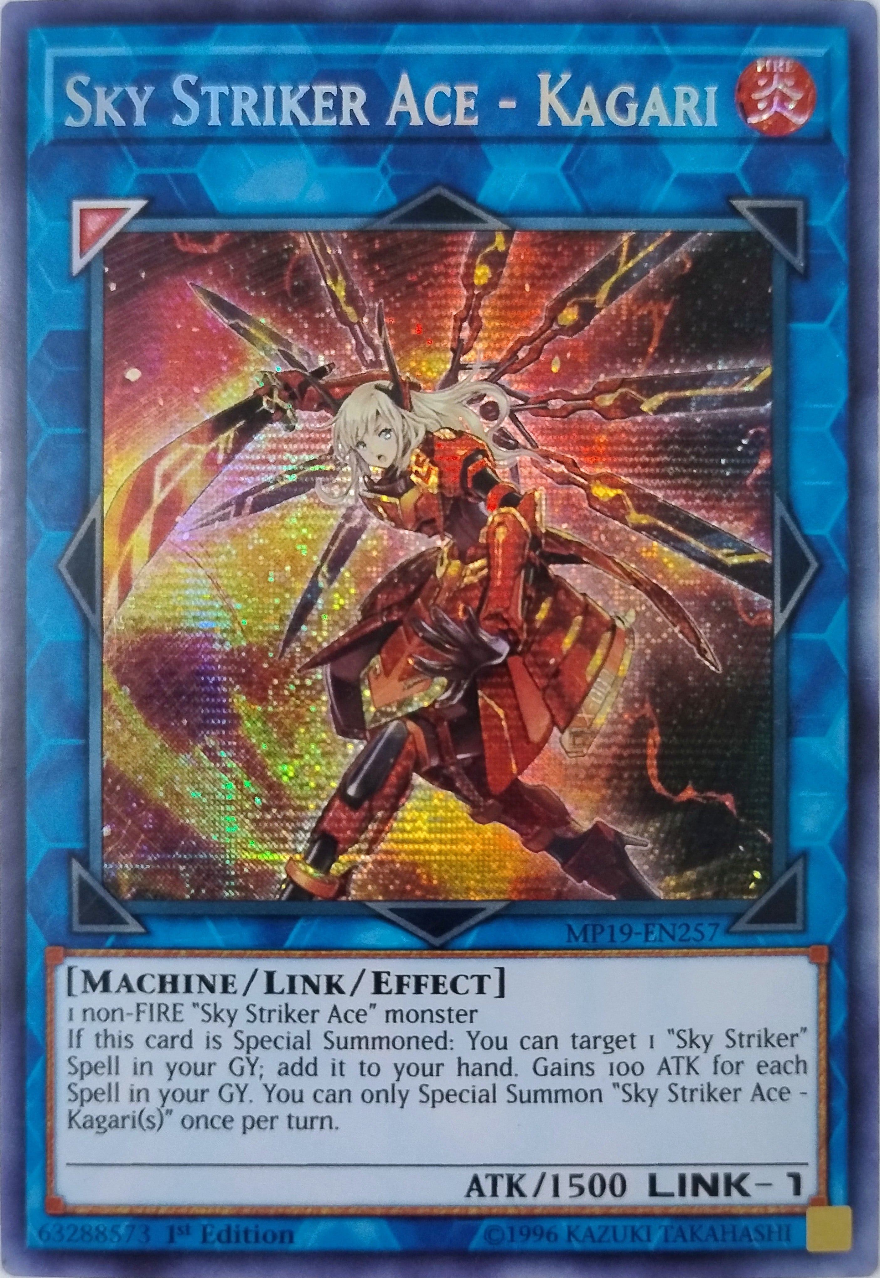 Yugioh! Sky Striker Ace - Kagari Mp19-en257 1st Edition Prismatic