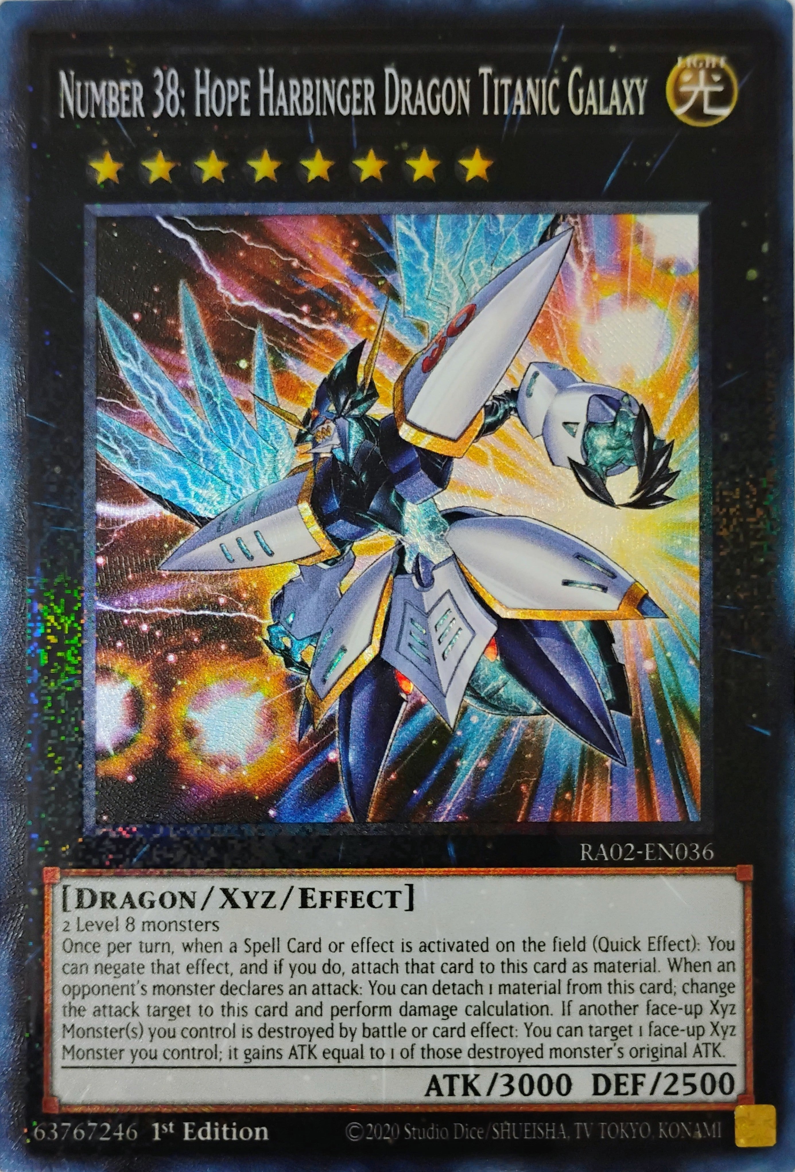Yugioh! Number 38: Hope Harbinger Dragon Titanic Galaxy Ra02-en036 Collector rare