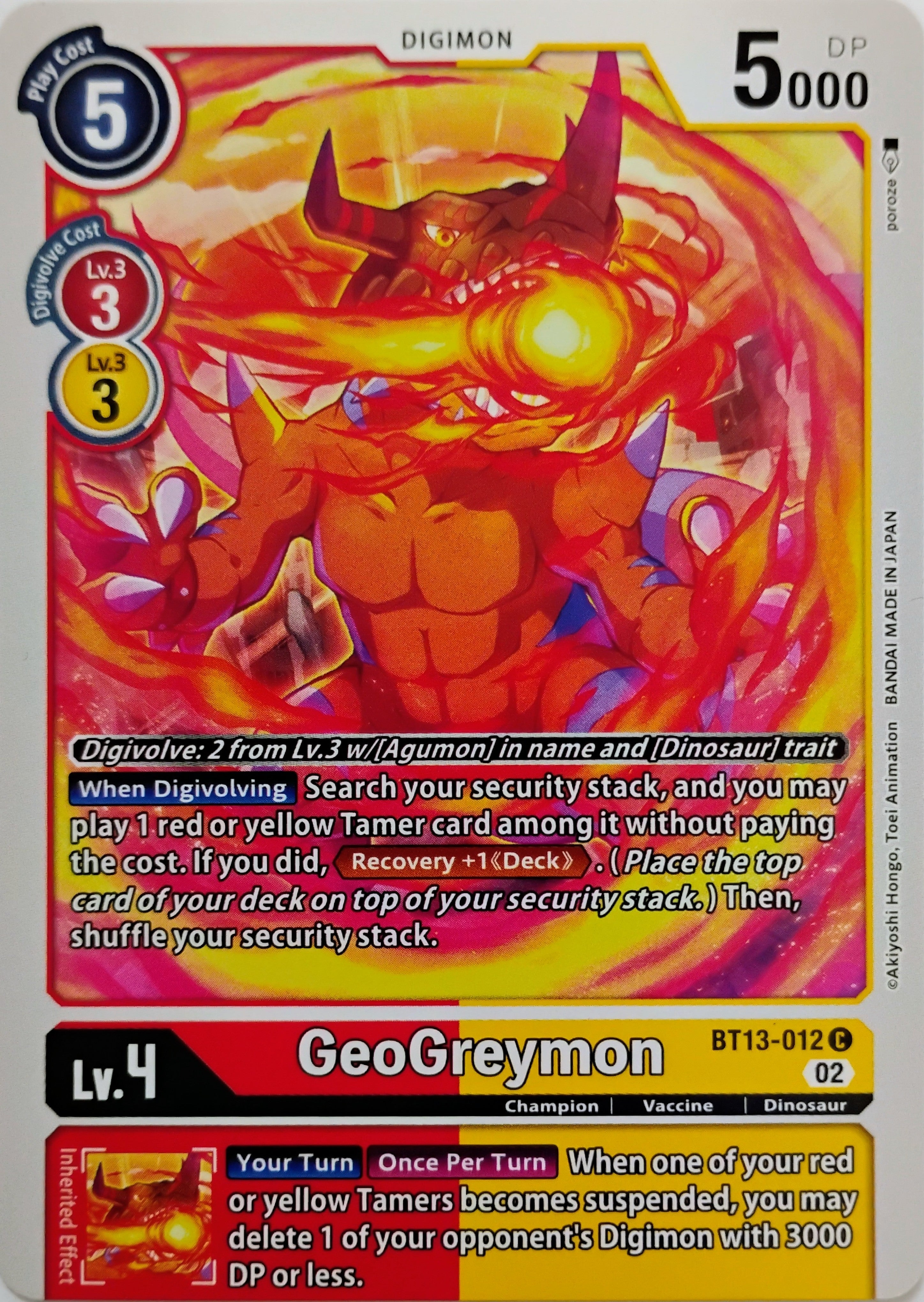 Digimon tcg GeoGreymon Bt13-012