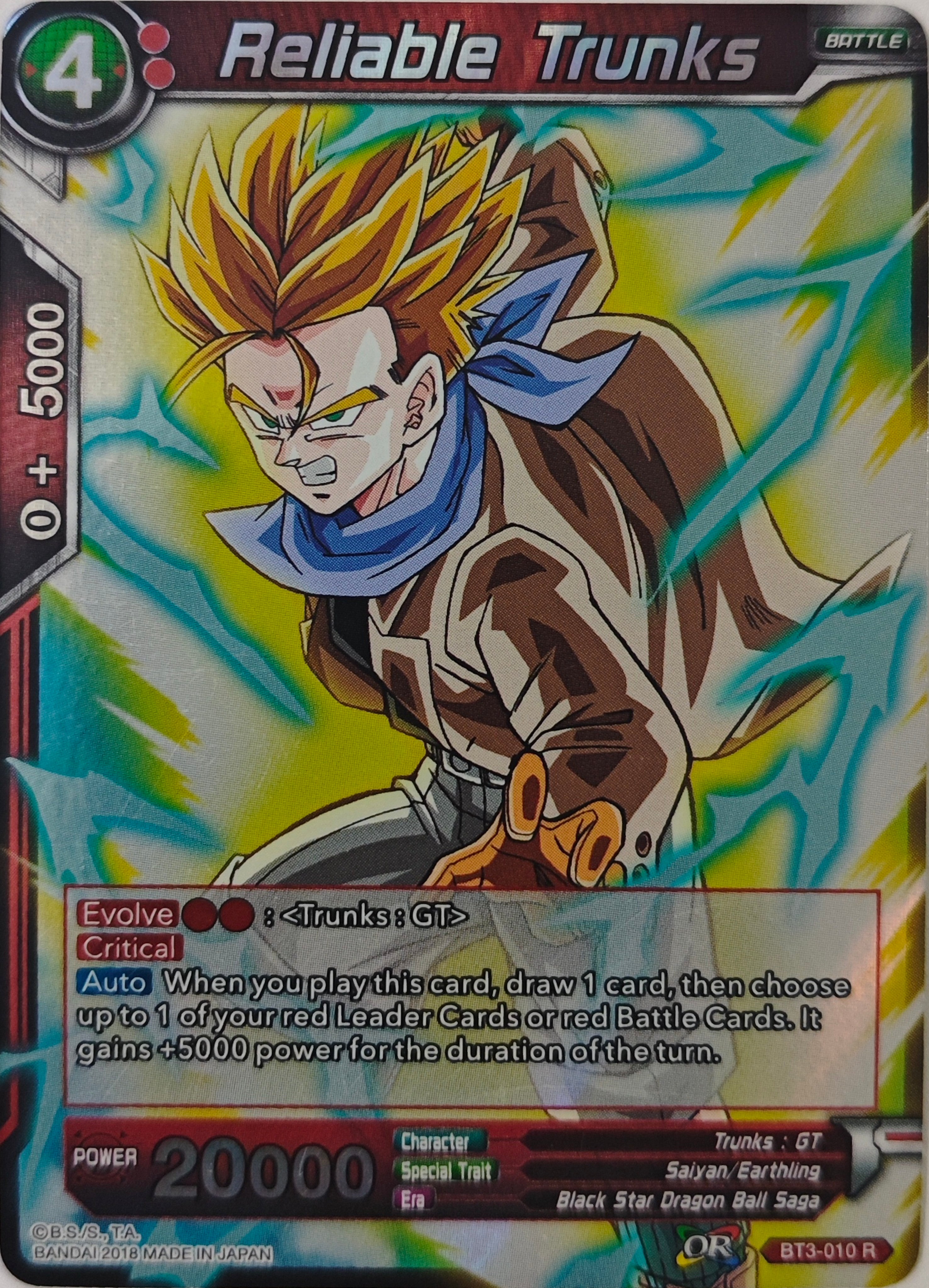 Dragón ball Tcg Reliable Trunks Bt3-010 Rare