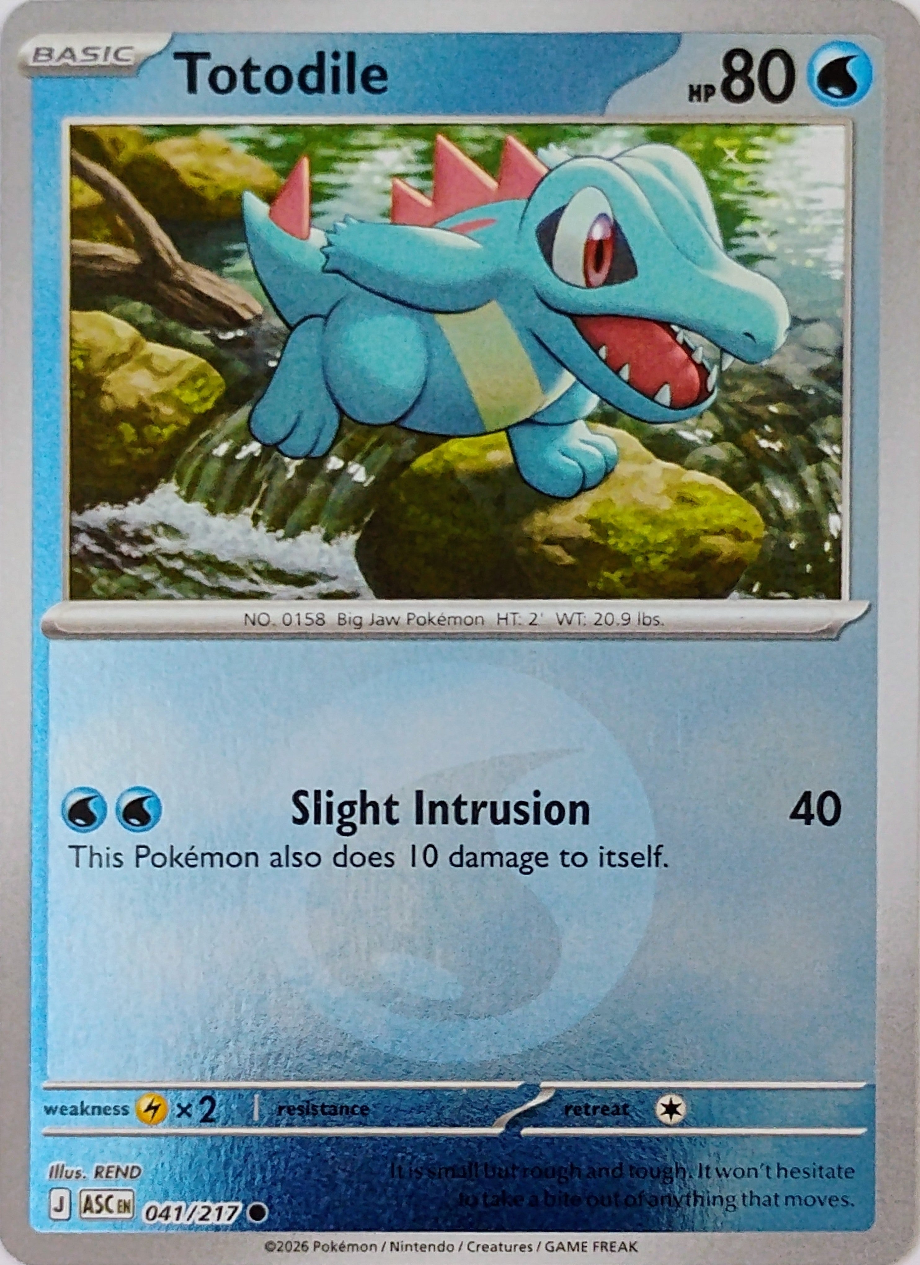 Pokémon tcg Totodile 041/217 (Energy Symbol)