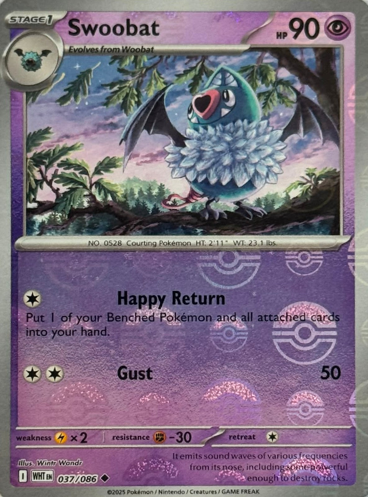 Pokémon Tcg Swoobat 037/086 (Poke Ball)