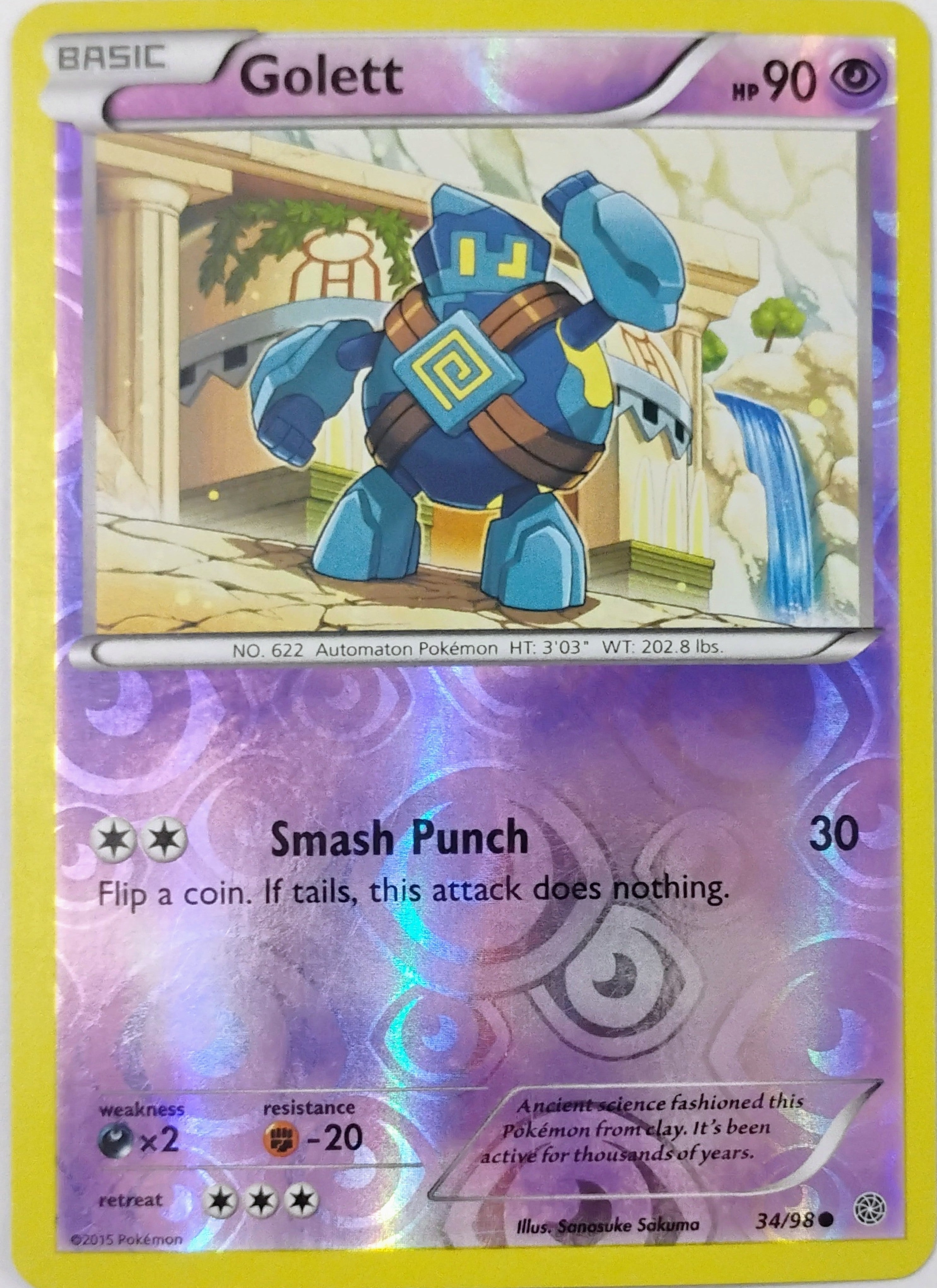 Pokémon Tcg Golett 34/98 Reverse