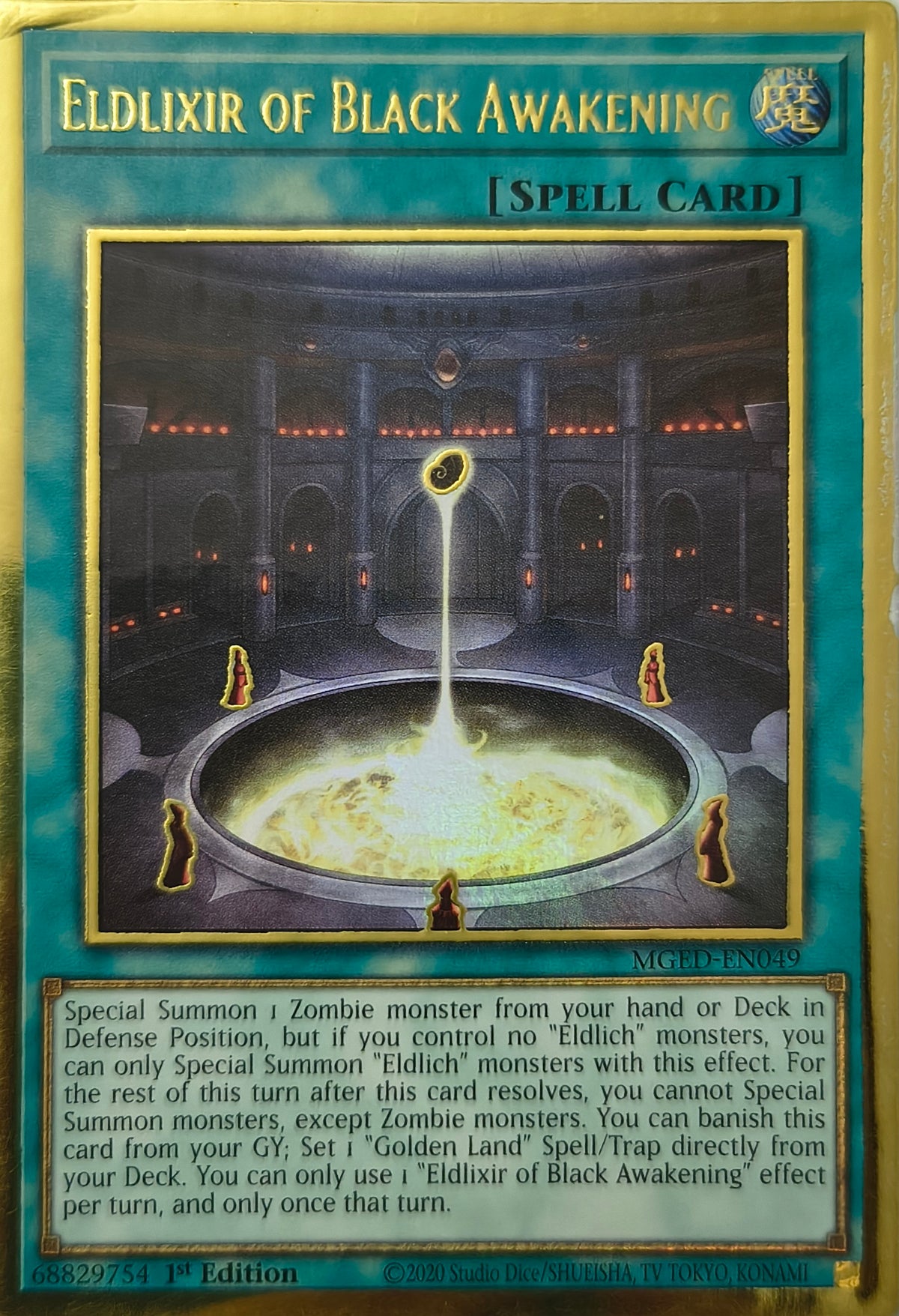 Yugioh! Eldlixir Of Black Awakening Mged-en049 1st Edition Gold rare