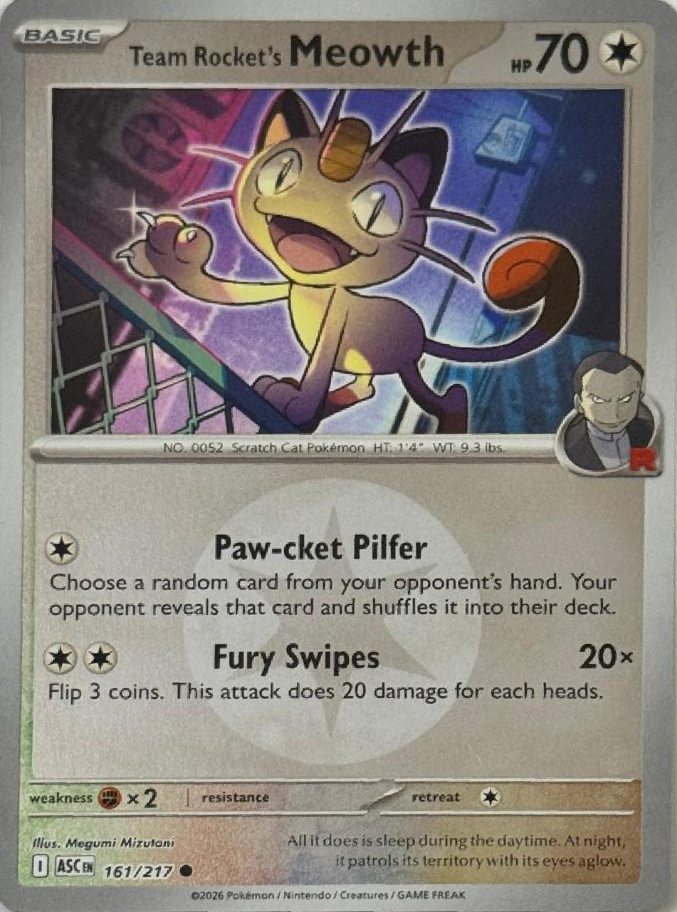 Pokémon Tcg Team Rocket's Meowth 161/217 (Energy Símbol)