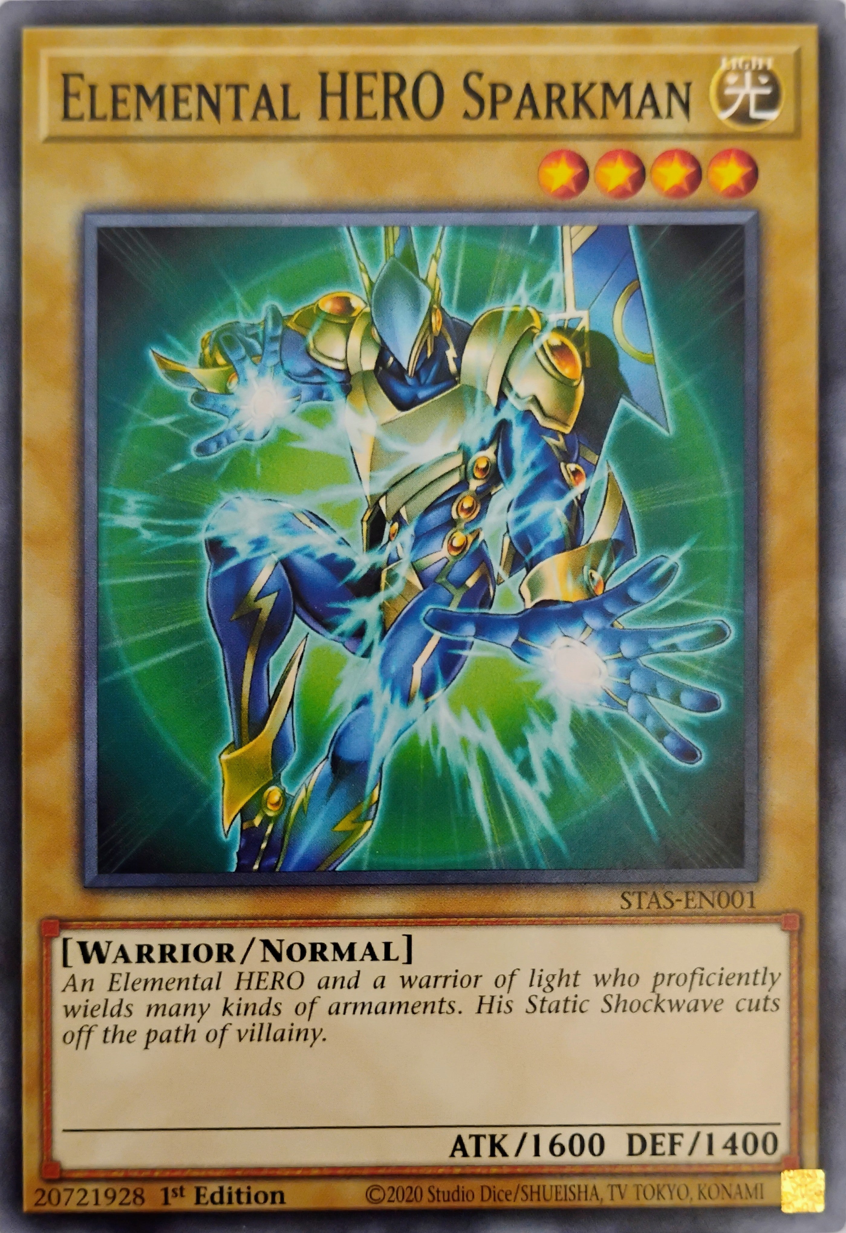 Yugioh! Elemental HERO Sparkman Stas-en001 1st Edition
