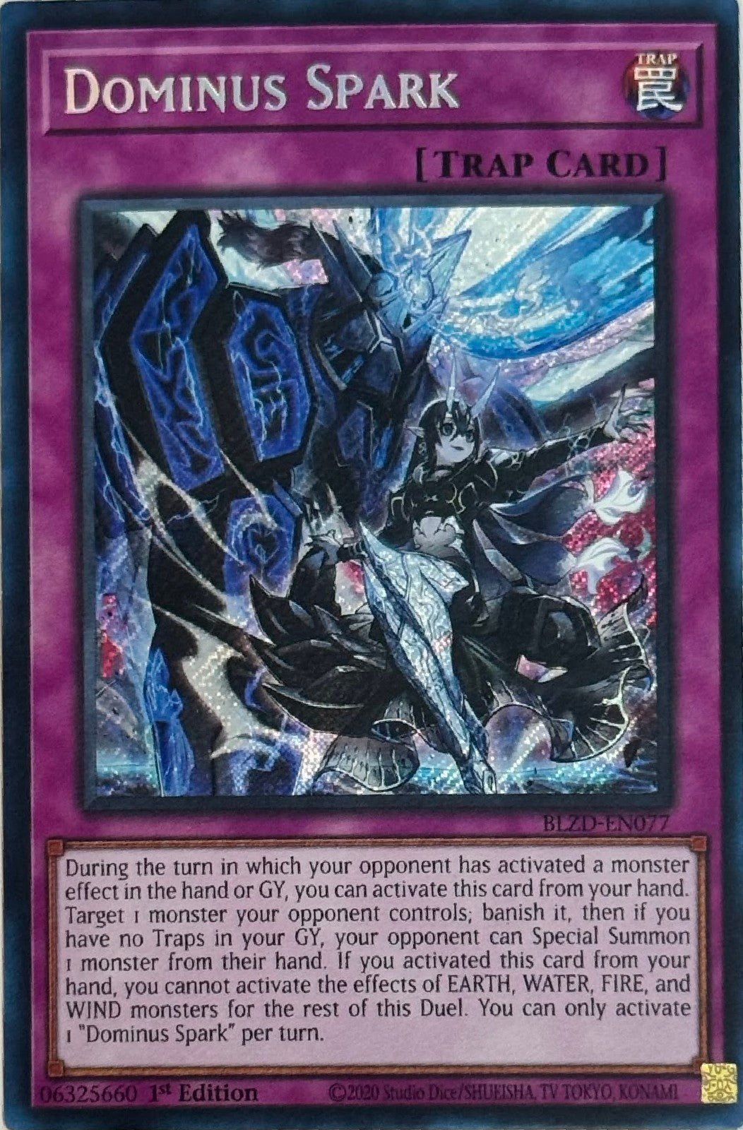 Yugioh! Dominus Spark BLZD-EN077 1st Edition Secret