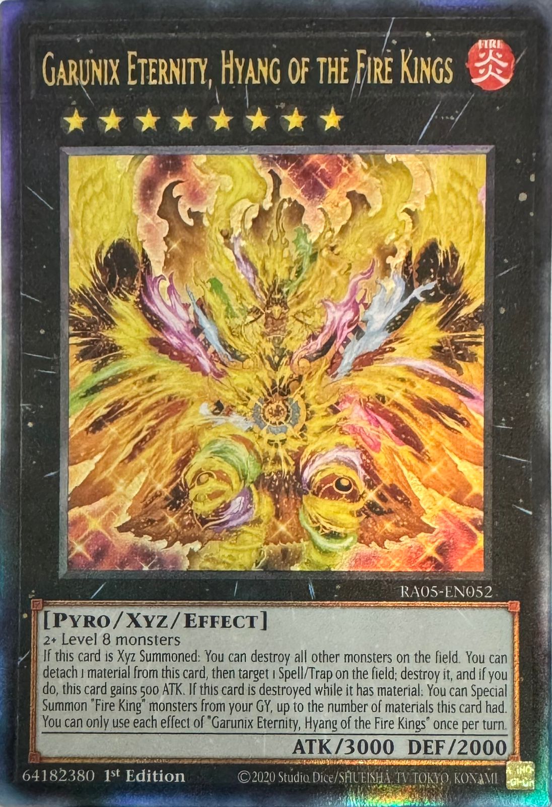 Yugioh! Garunix Eternity, Hyang of the Fire Kings Ra05-en052 1st edition Ultimate