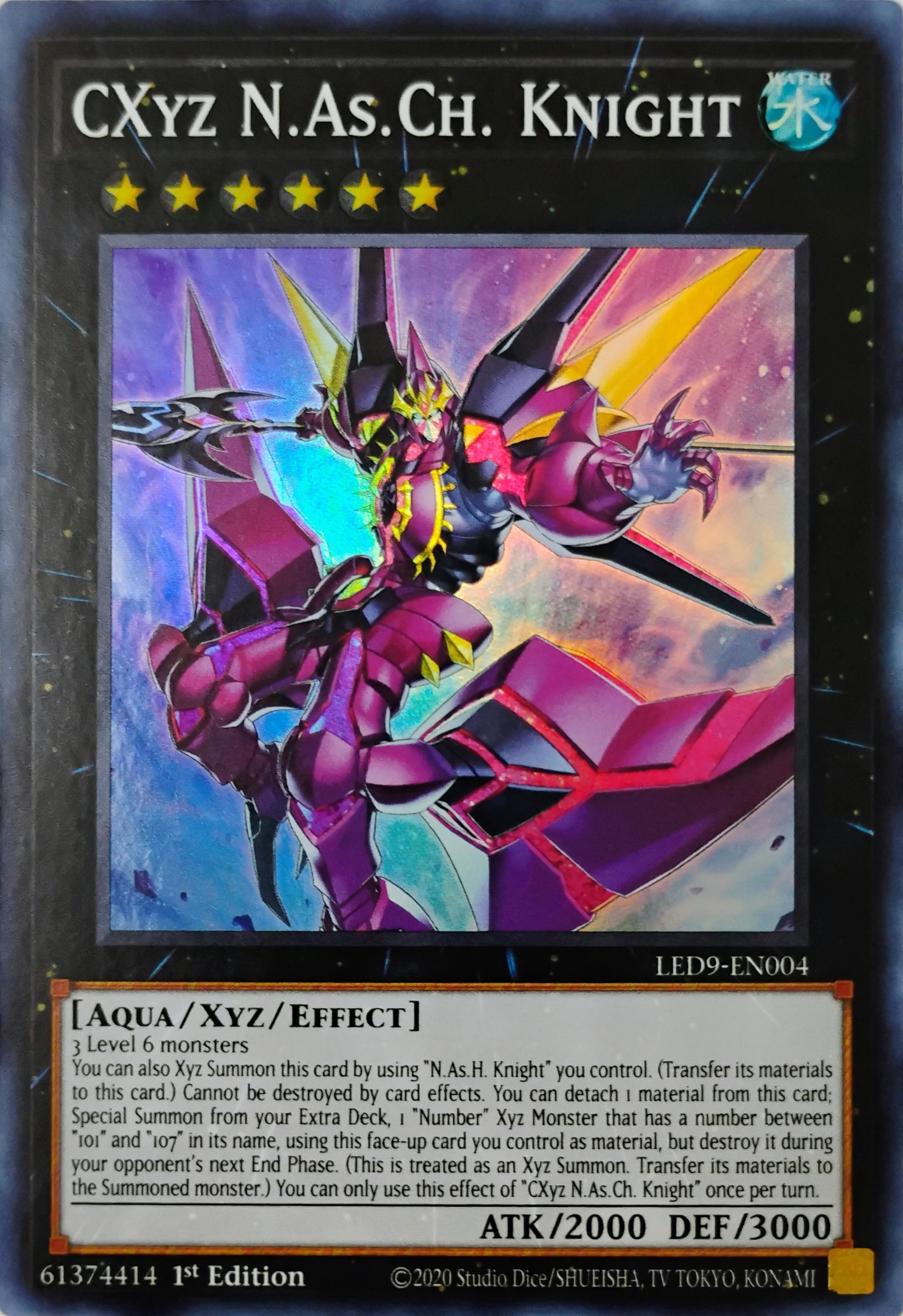 Yugioh! CXyz N.AS.CH Knight Led9-en004 Super Rare