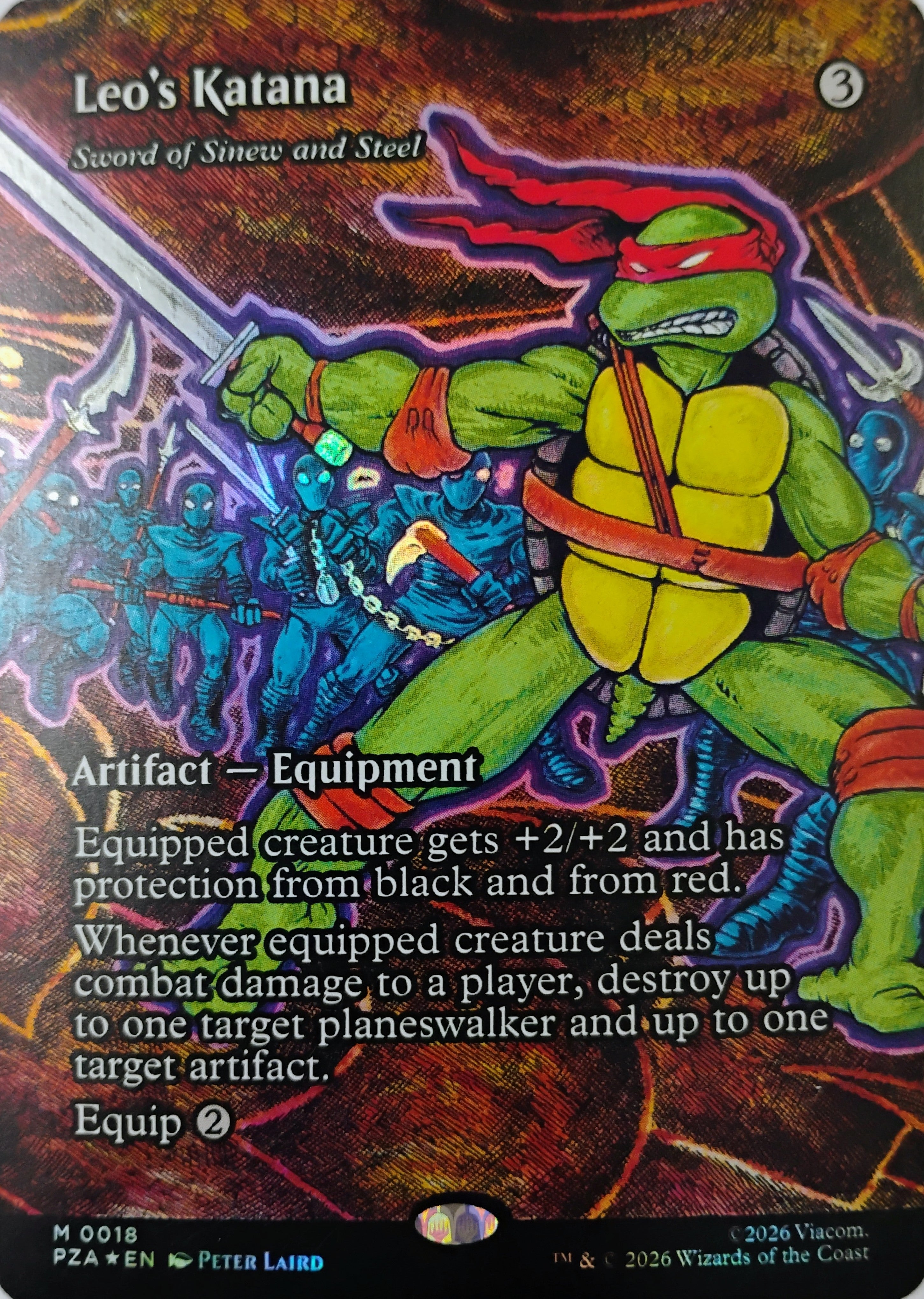 Magic tcg Leo's Katana 0018 Borderless Foil