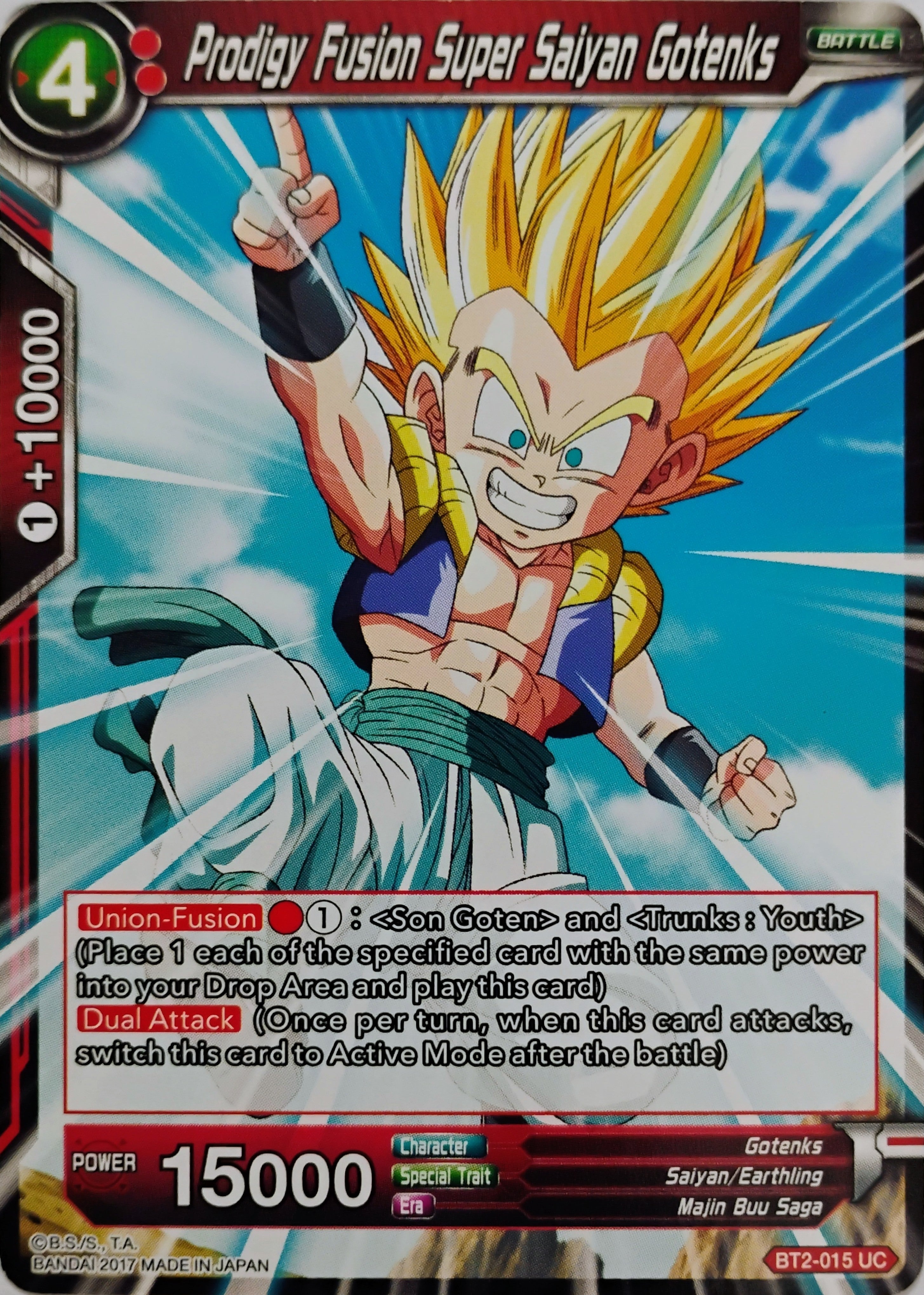 Dragon ball Tcg Prodigy Fusion Super Saiyan Gotenks Bt2-015