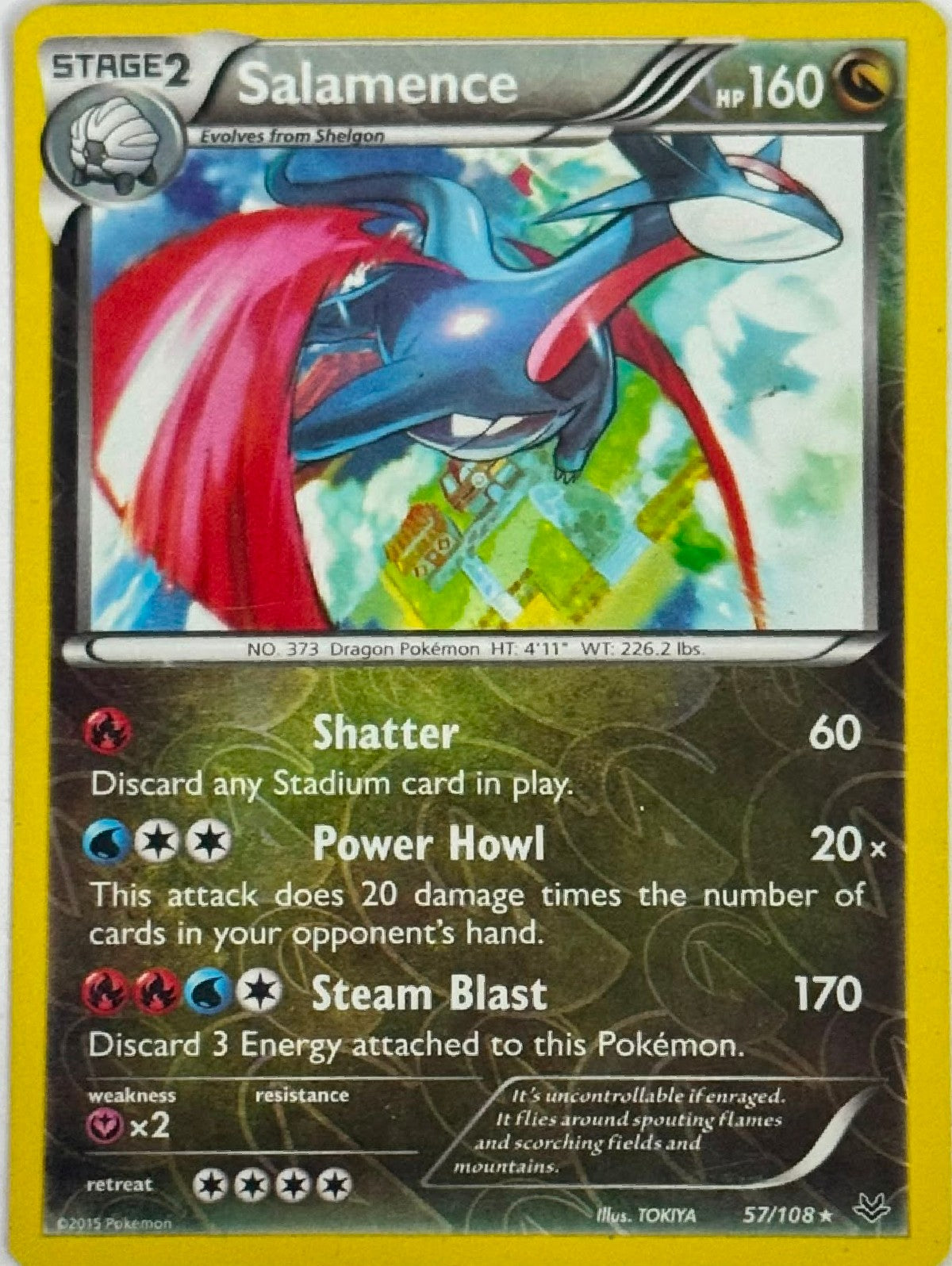 Pokémon Tcg Salamence 57/108 Reverse