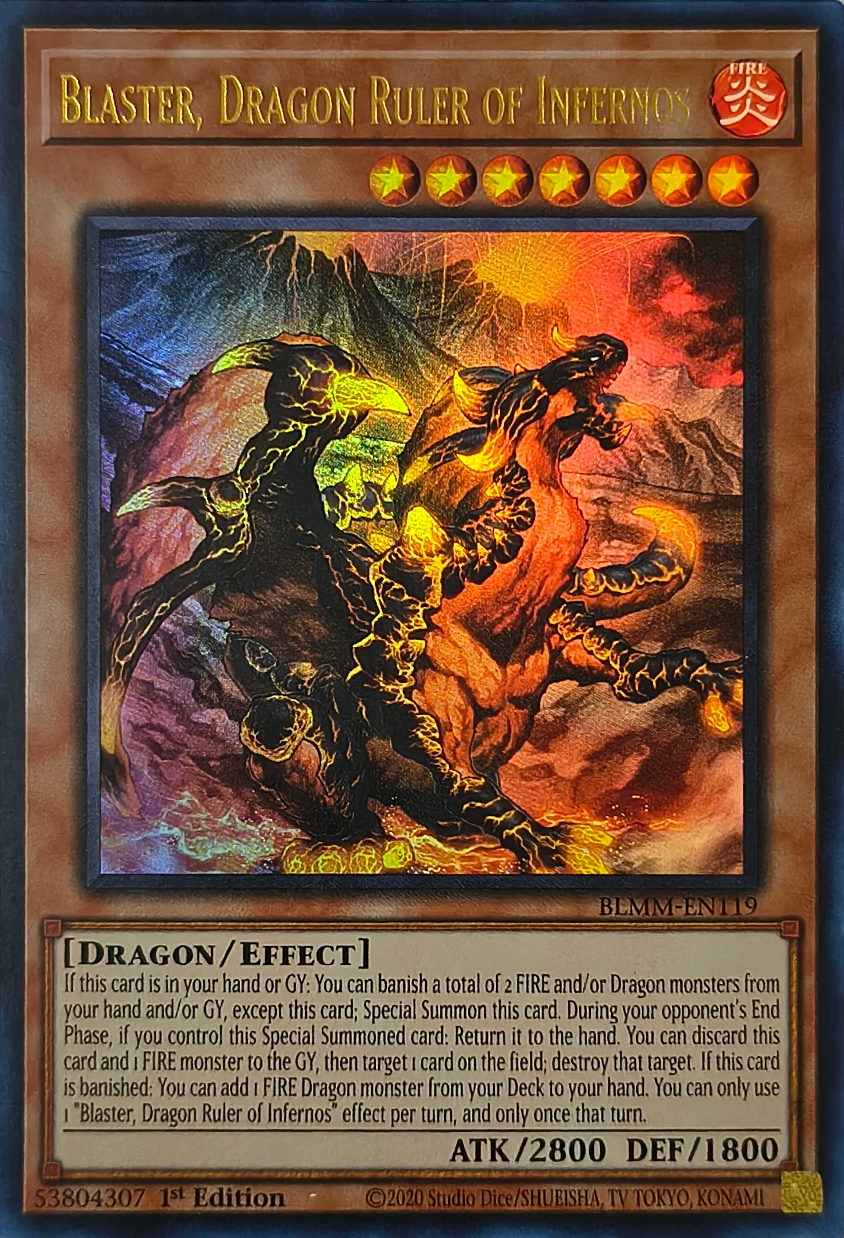 Yugioh! Blaster Dragon Ruler Of Infernos Blmm-en119 1st Edition Ultra Rare