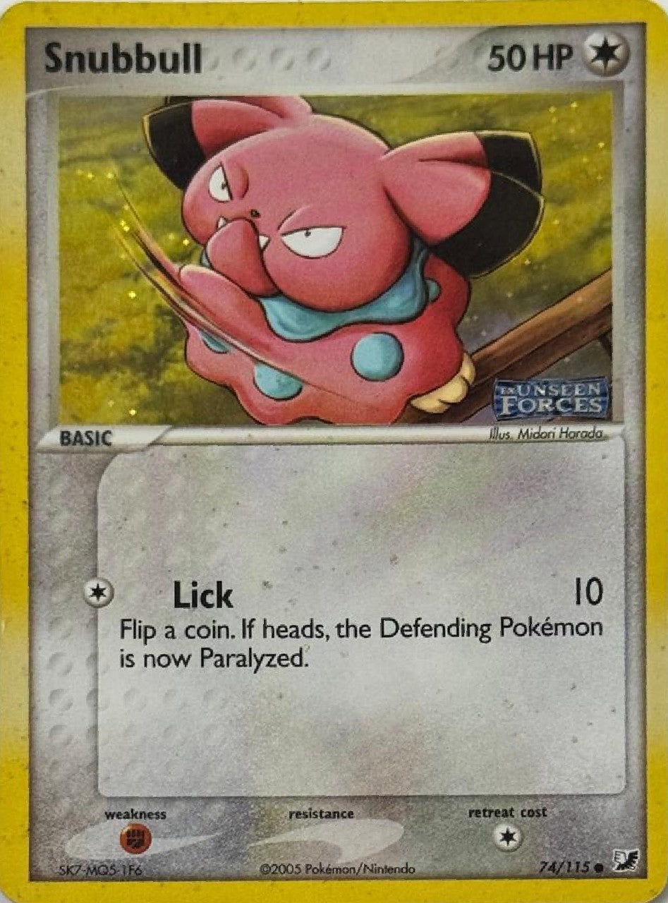Pokémon Tcg Snubbull 74/115 Holo (Unseen Forces)