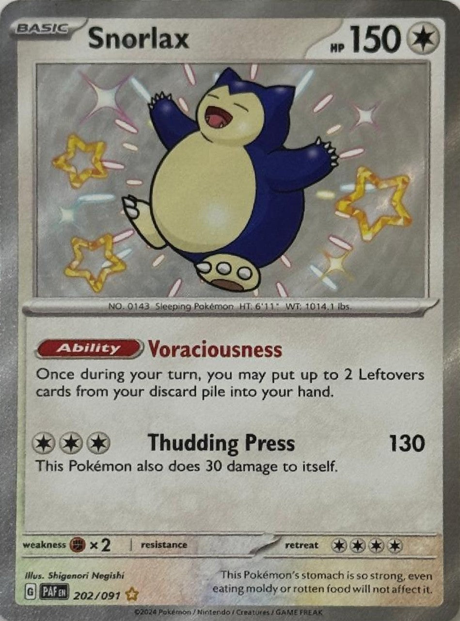 Pokémon Tcg Snorlax 202/091 Shiny
