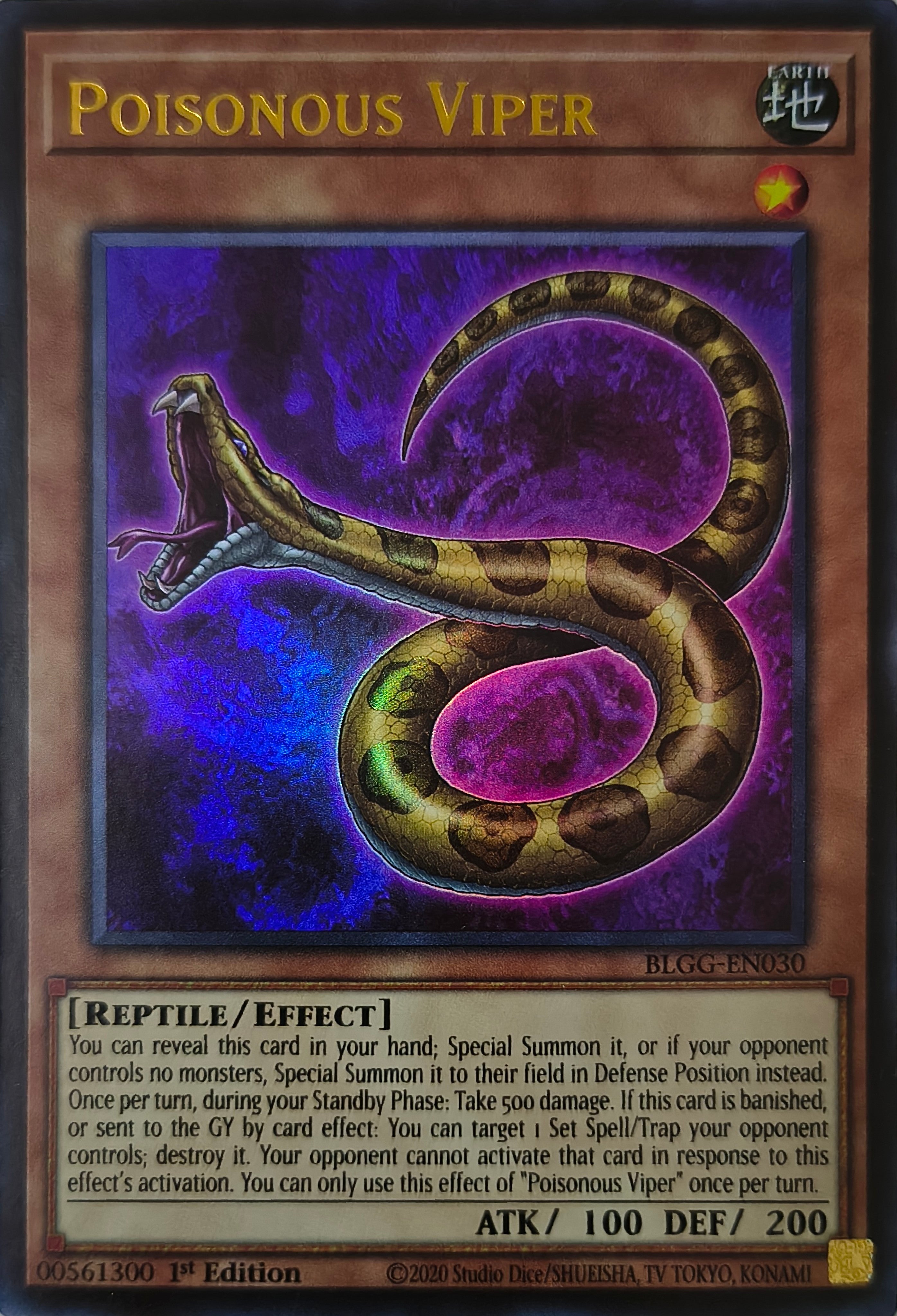 Yugioh! Poisonous Viper Blgg-en030 1st edition Ultra Rara