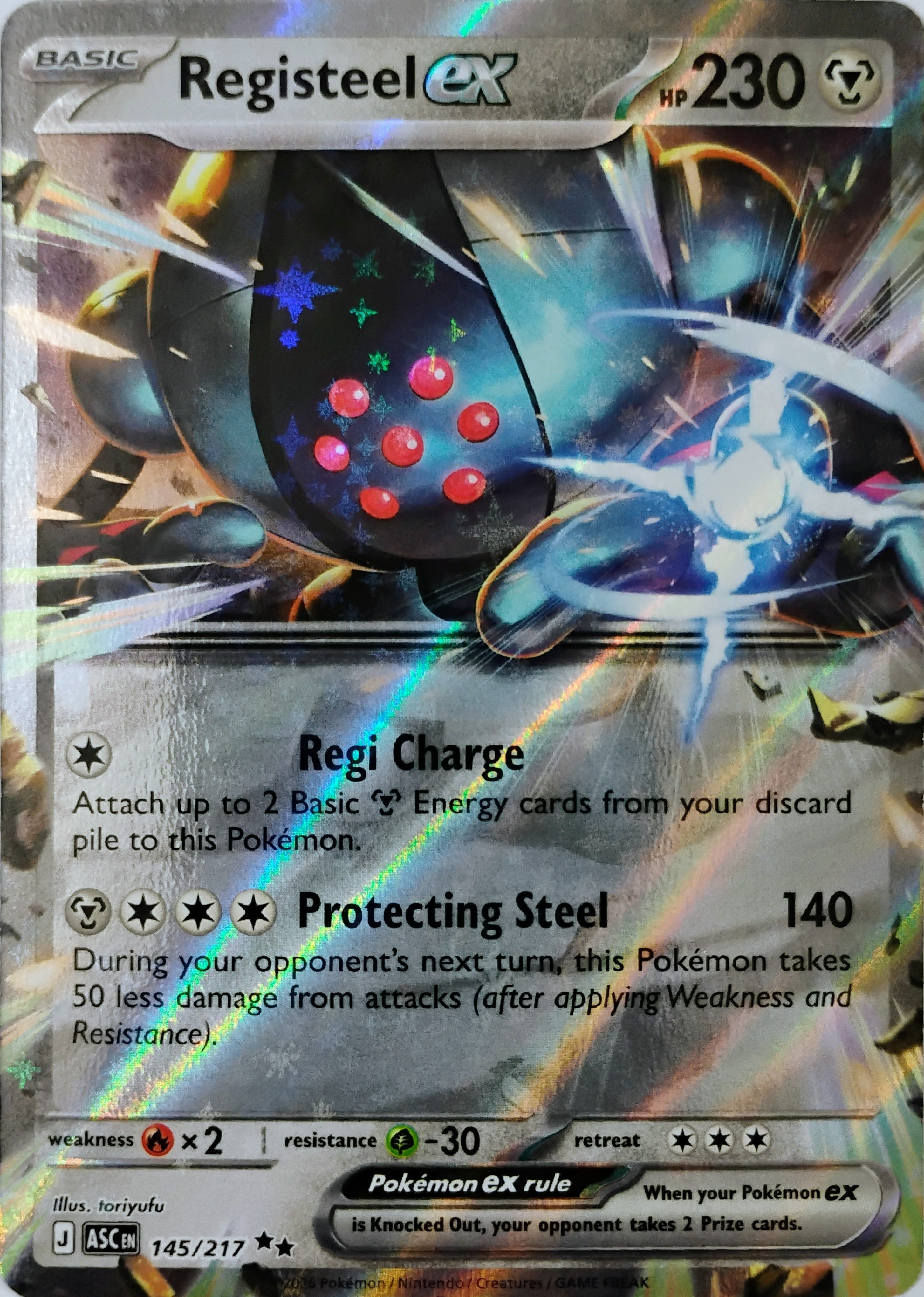 Pokémon tcg Registeel Ex 145/217