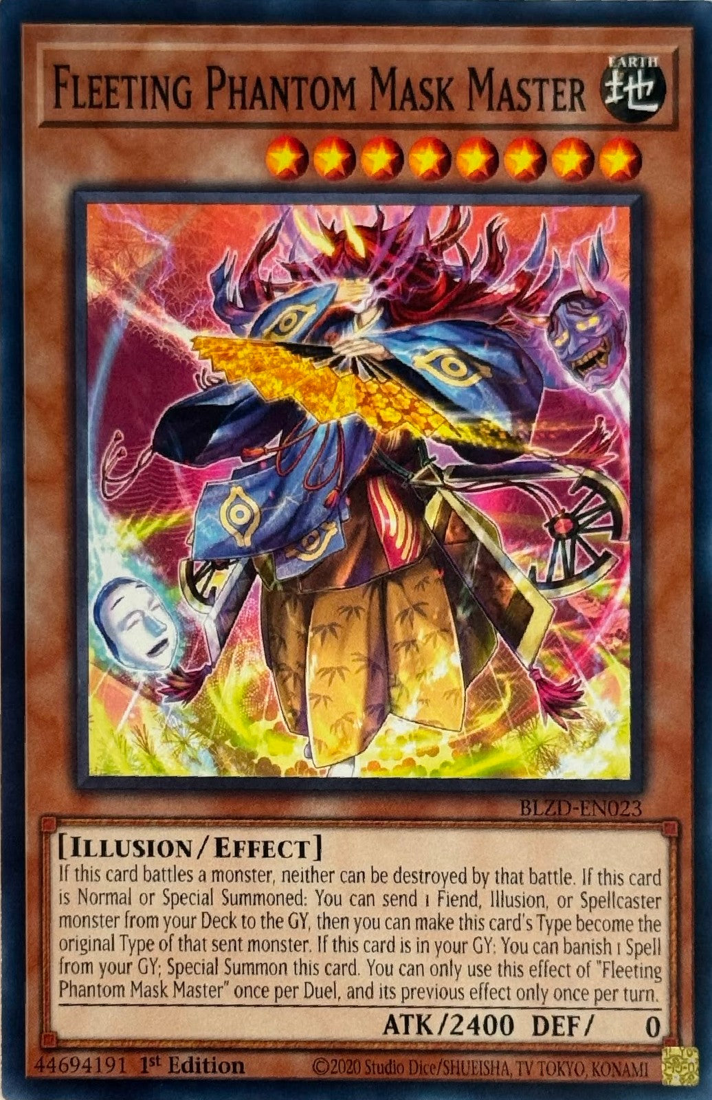 Yugioh! Fleeting Phantom Mask Master BLZD-EN023 1st Edition