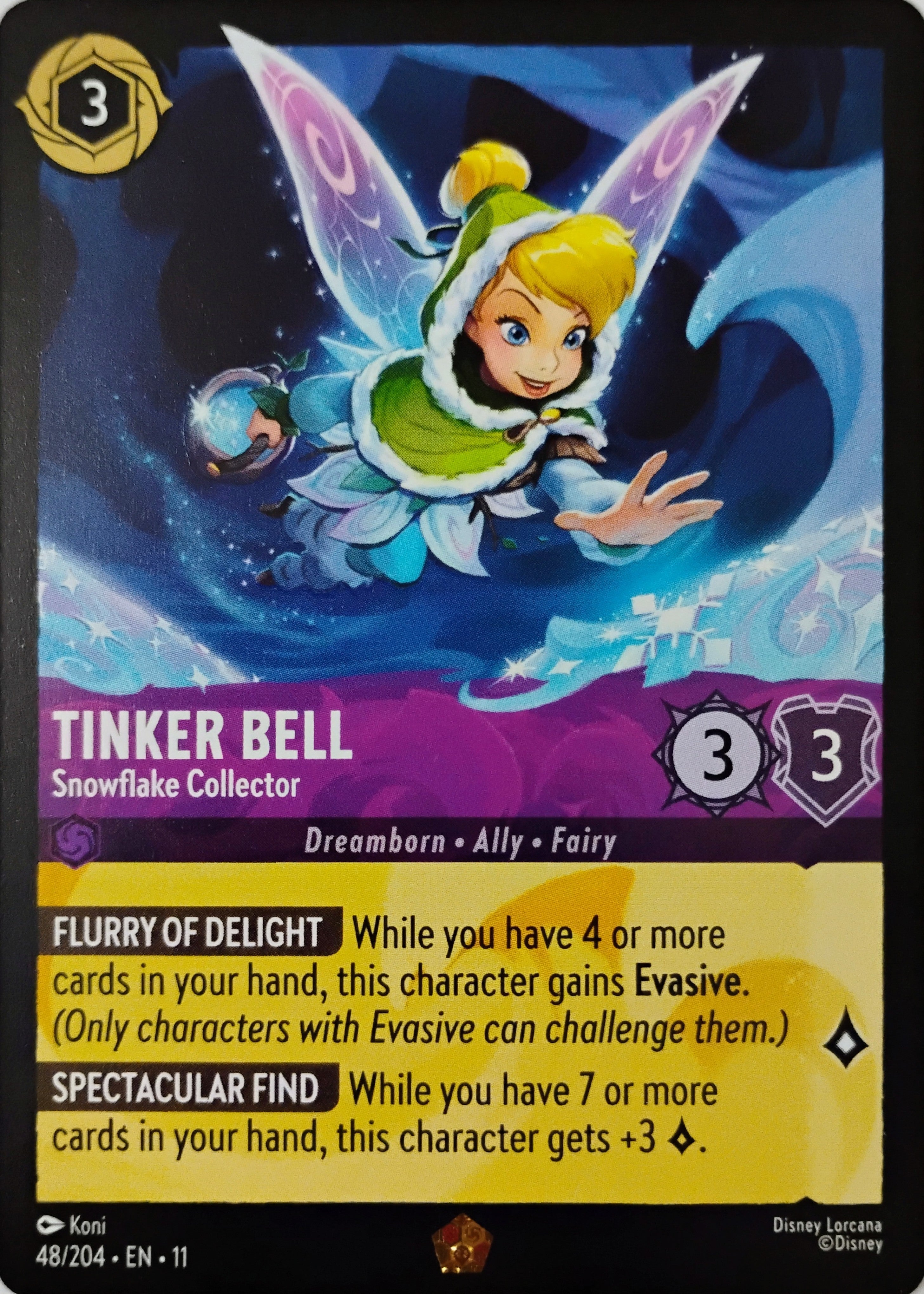 Disney Lorcana Tinker Bell 48/204 Bordless Foil
