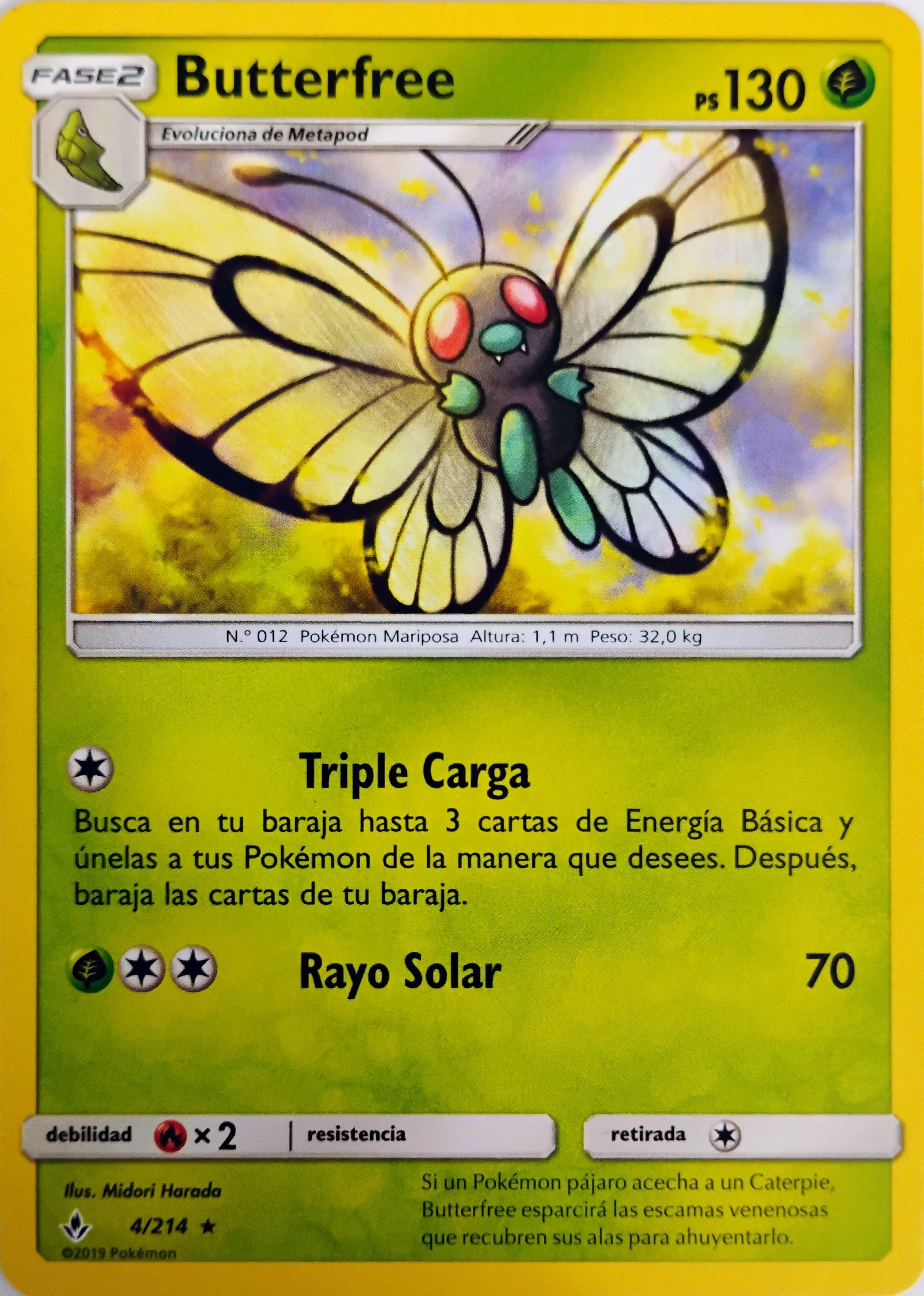 Pokémon tcg Butterfree 4/214 (español)