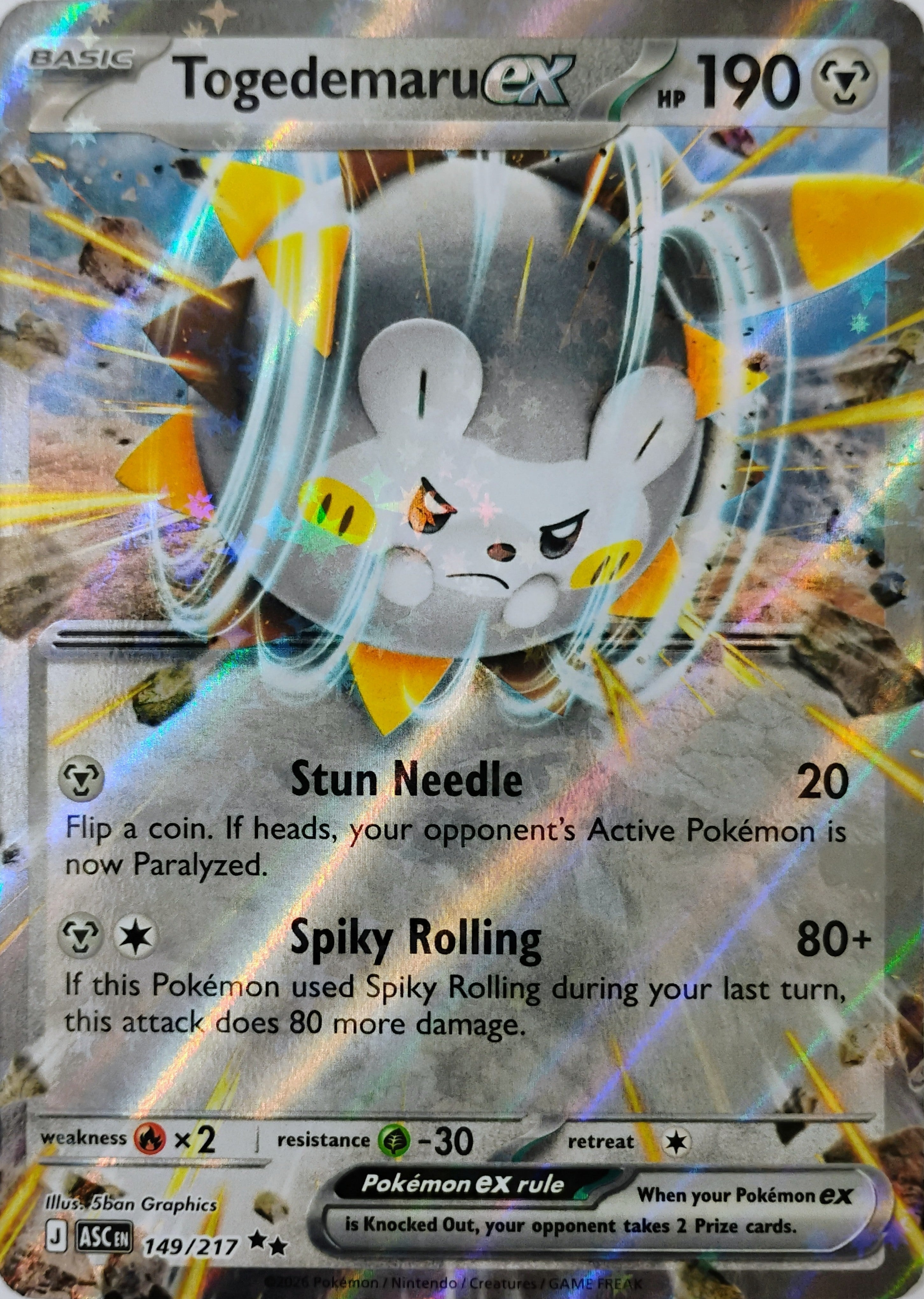 Pokémon tcg Togedemaru Ex 149/217