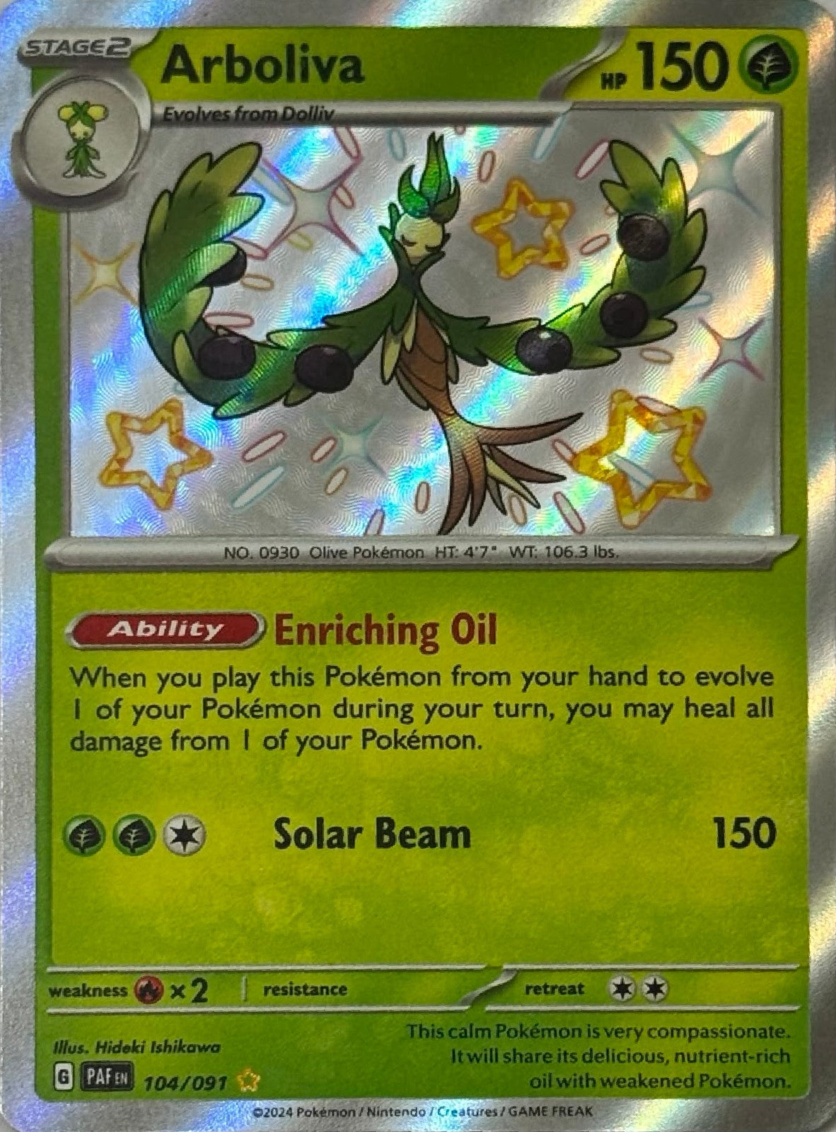 Pokémon Tcg Arboliva 104/091 Shiny