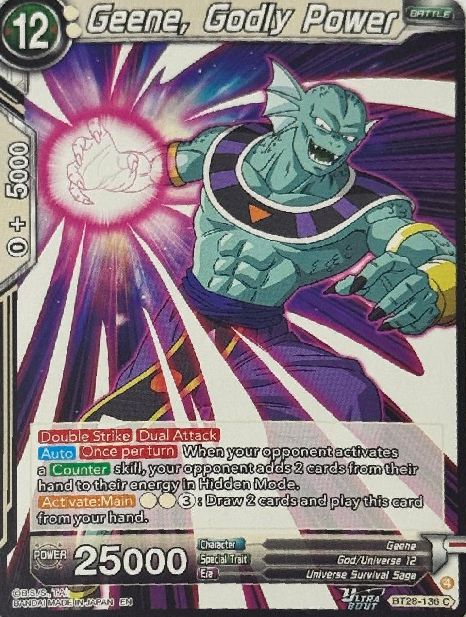 Dragón Ball Tcg Geene, Godly Power BT28-136