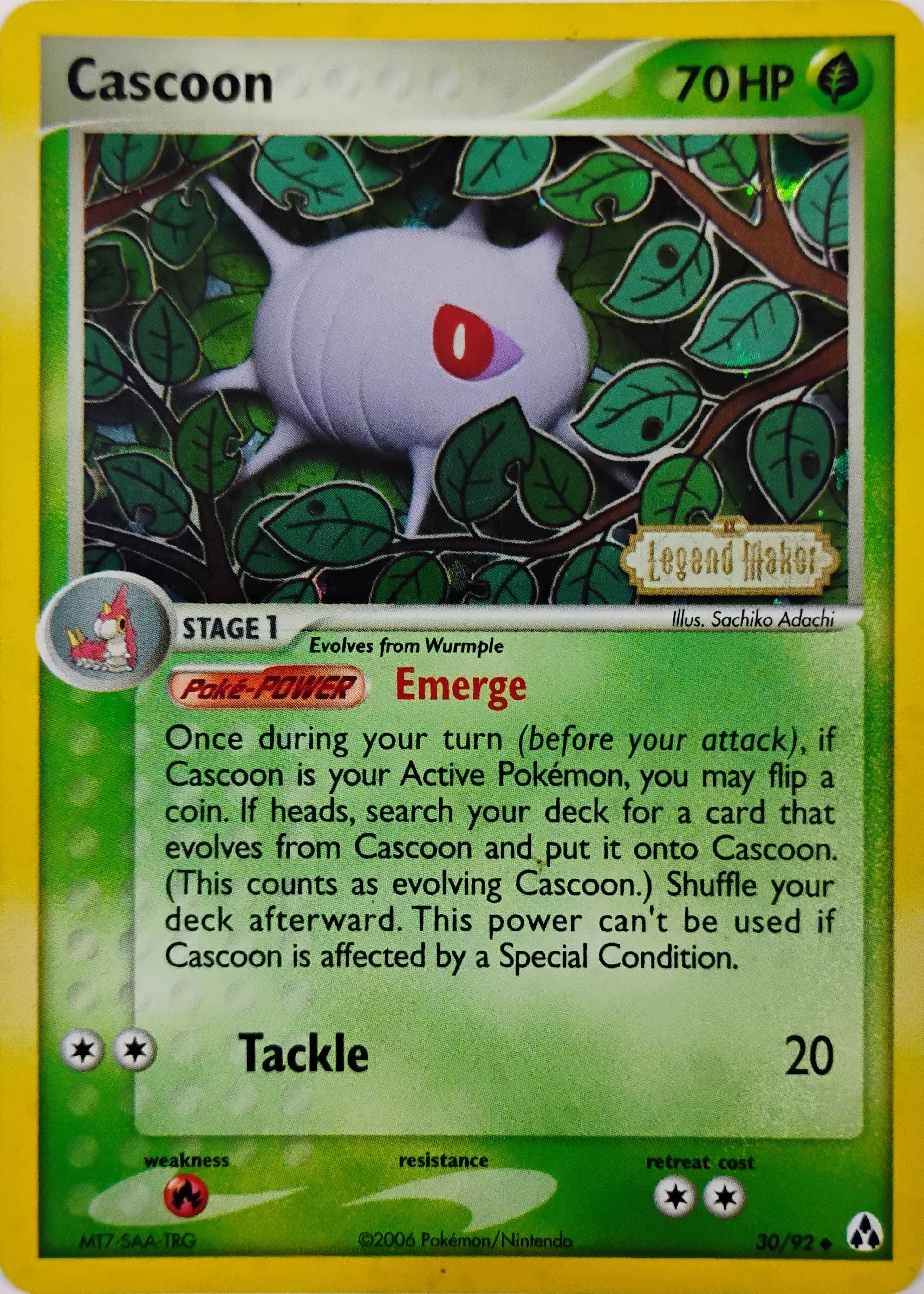 Pokémon tcg Cascoon 30/92 Holo (Legend Marker)