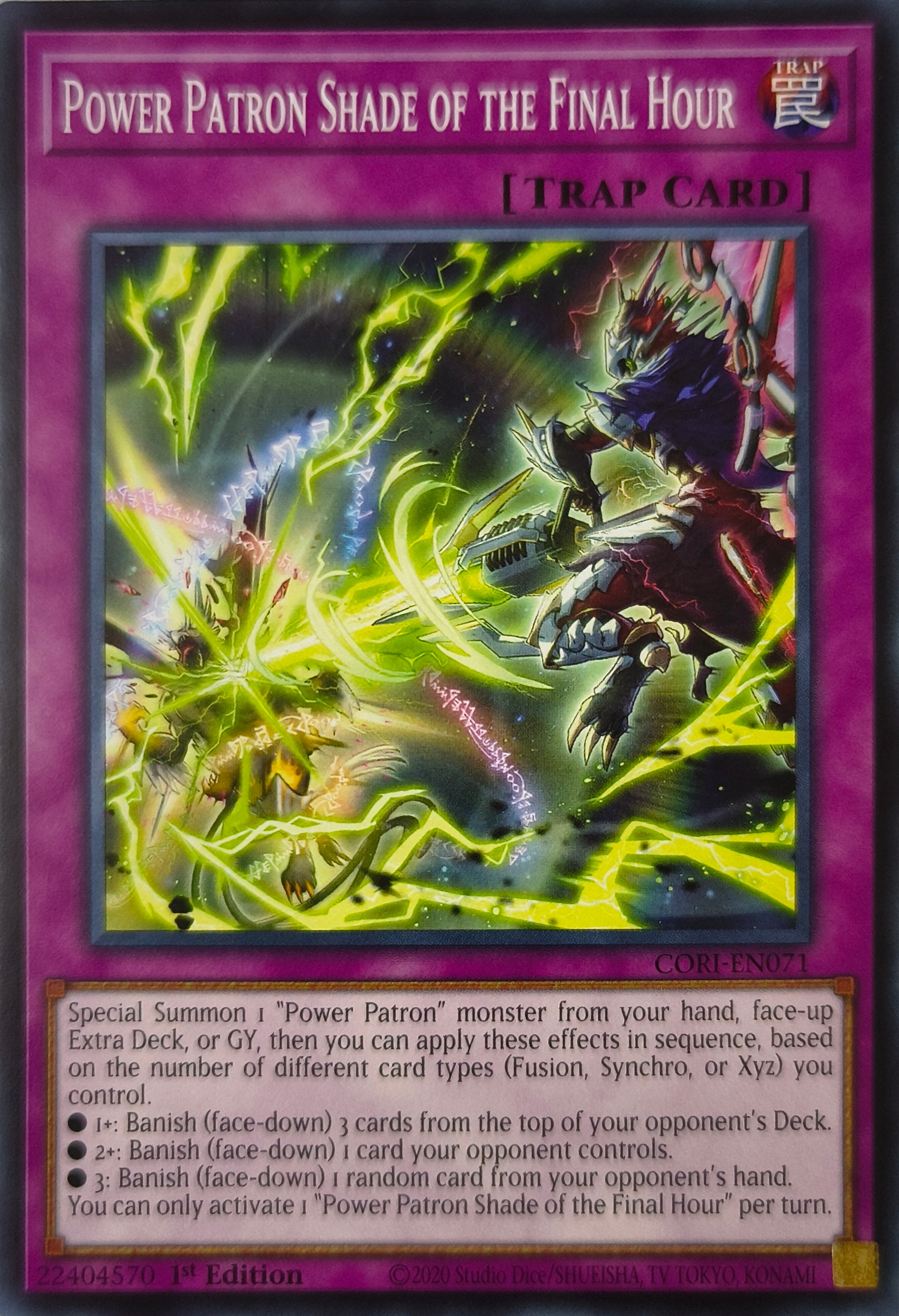 Yugioh! Power Patron Shade of the Final Hour Cori-en071 1st Edition