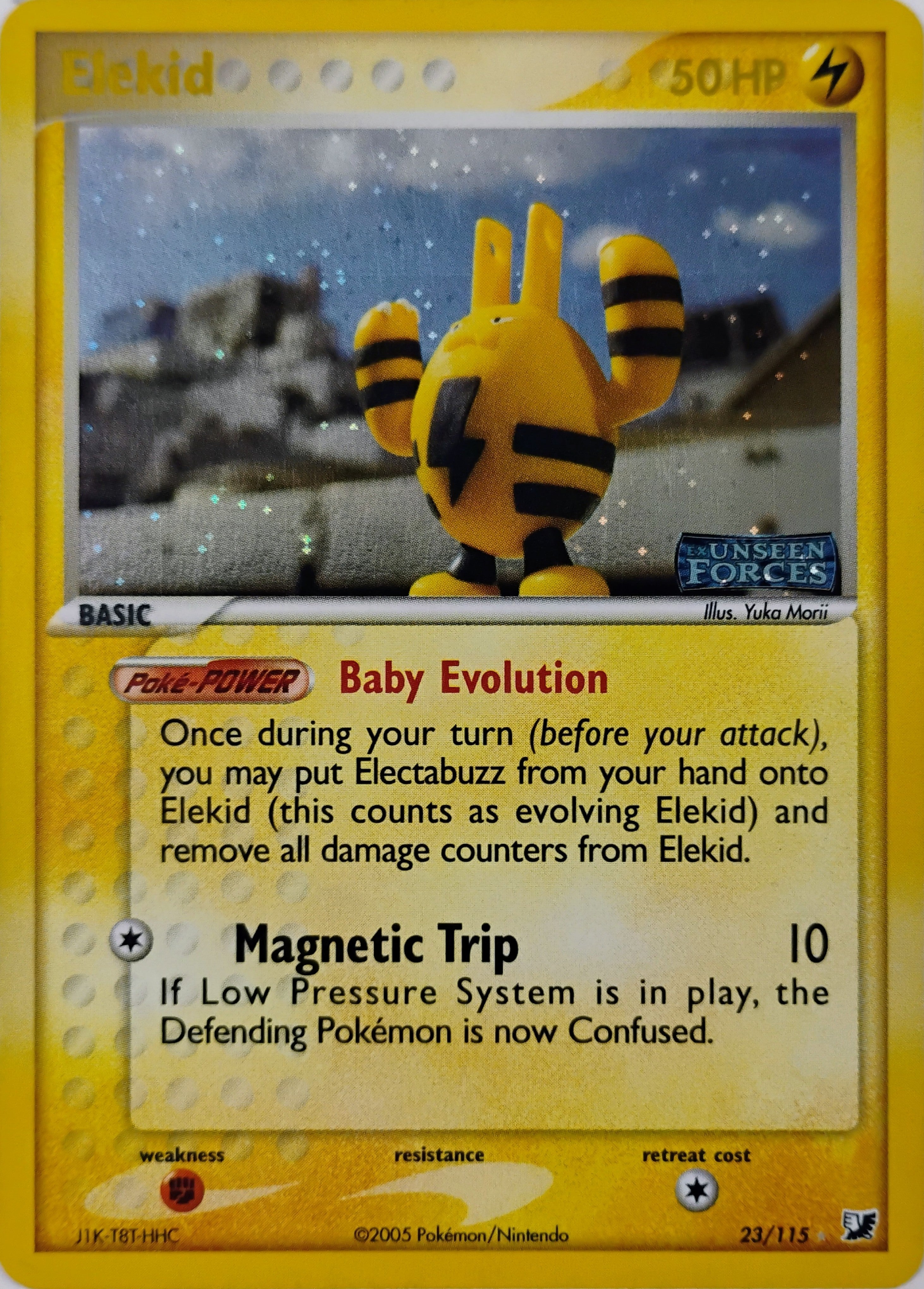 Pokémon tcg Elekid 23/115 Holo Cosmo (Unseen Forces)