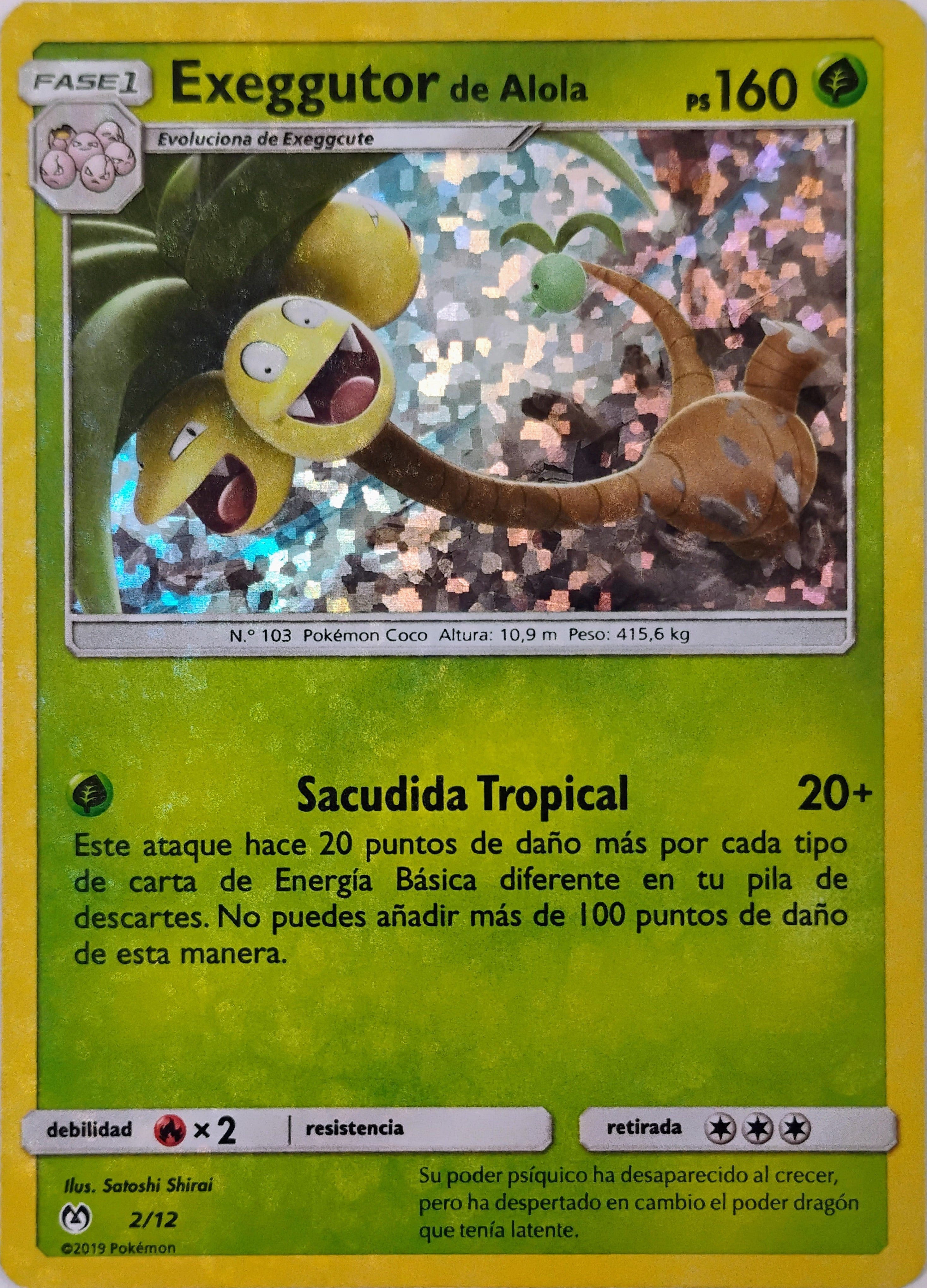 Pokémon tcg Exeggutor De Alola 2/12 Holo (español)