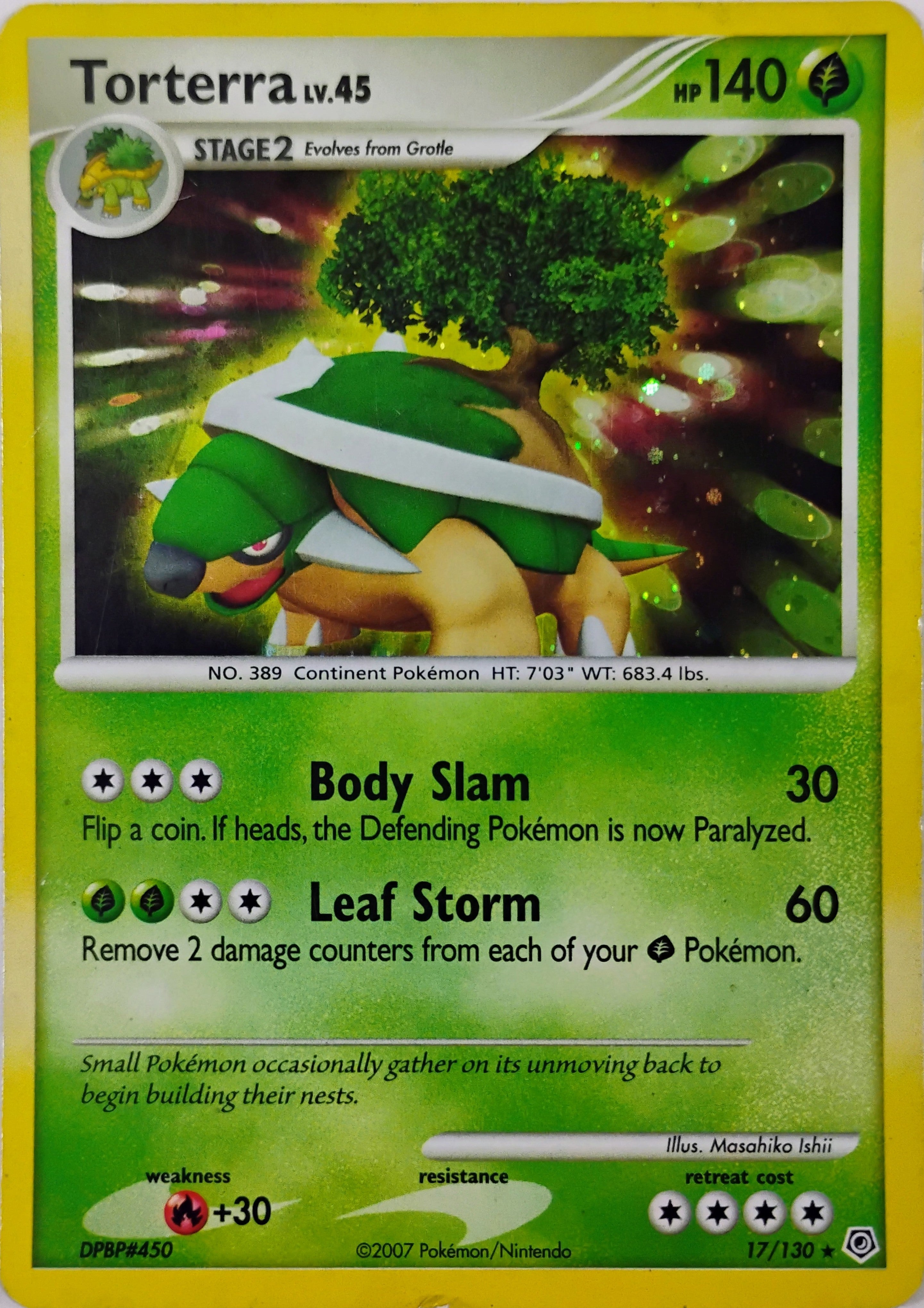 Pokémon tcg Torterra Lv.45 17/130 Holo