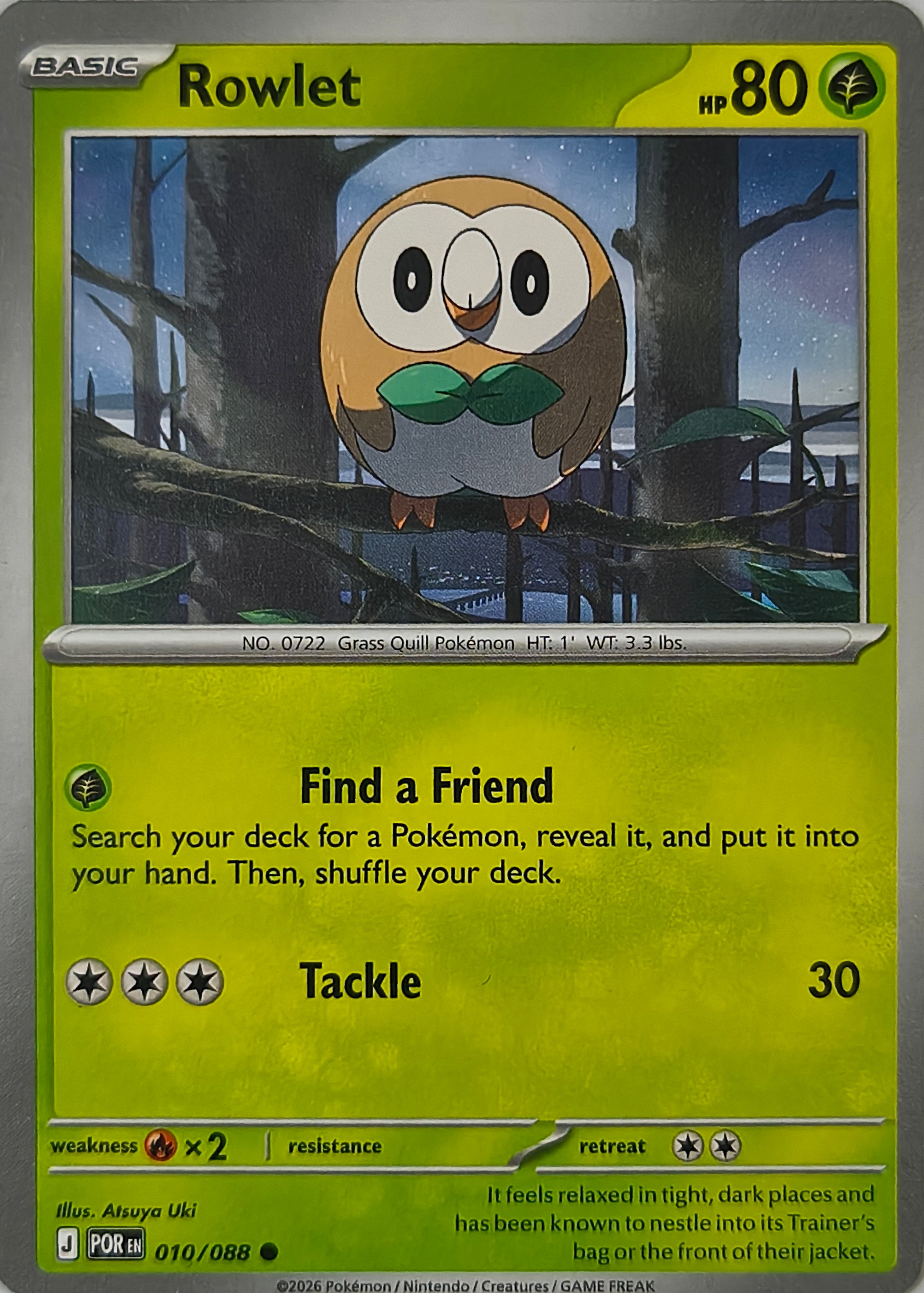 Pokémon tcg Rowlet 010/088