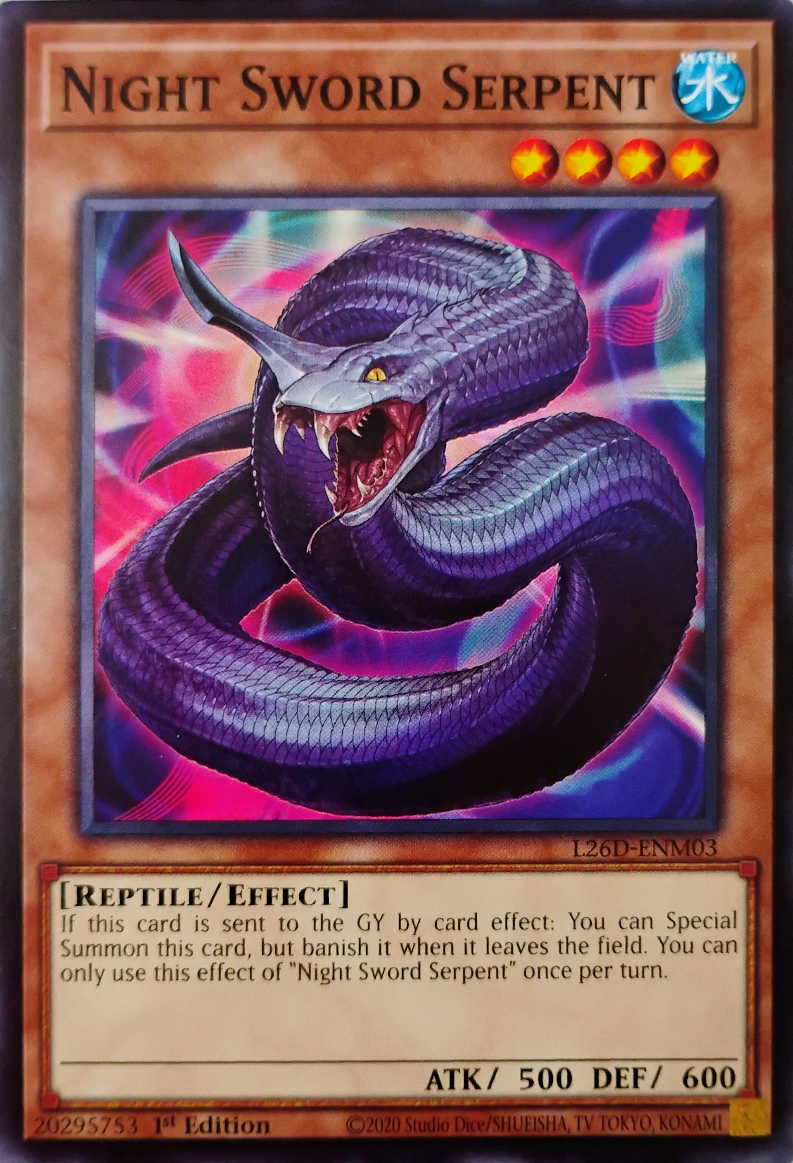 Yugioh! Night Sword Serpent L26D-Enm03 1st edition