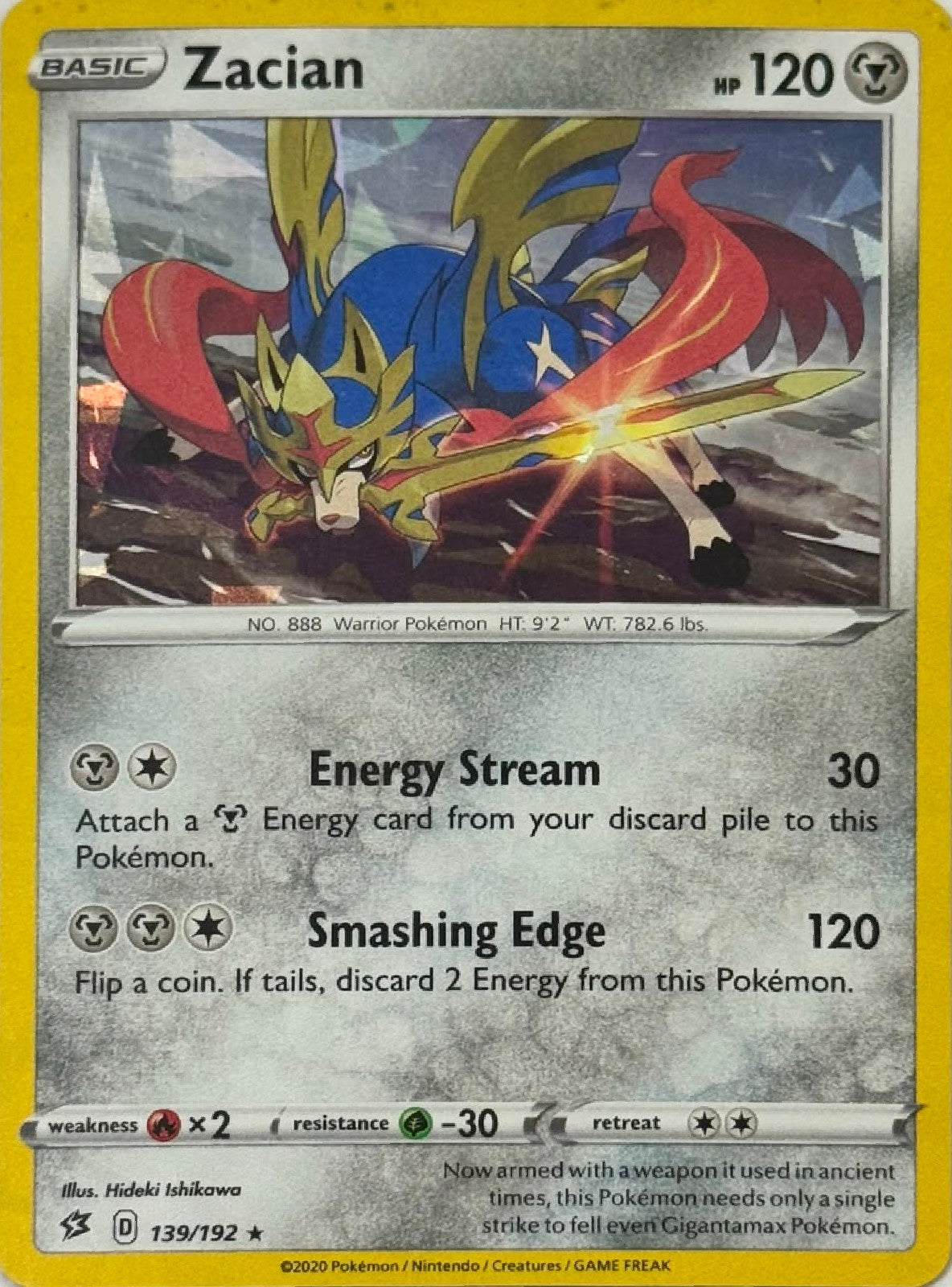 Pokémon Tcg Zacian 139/192 Holo