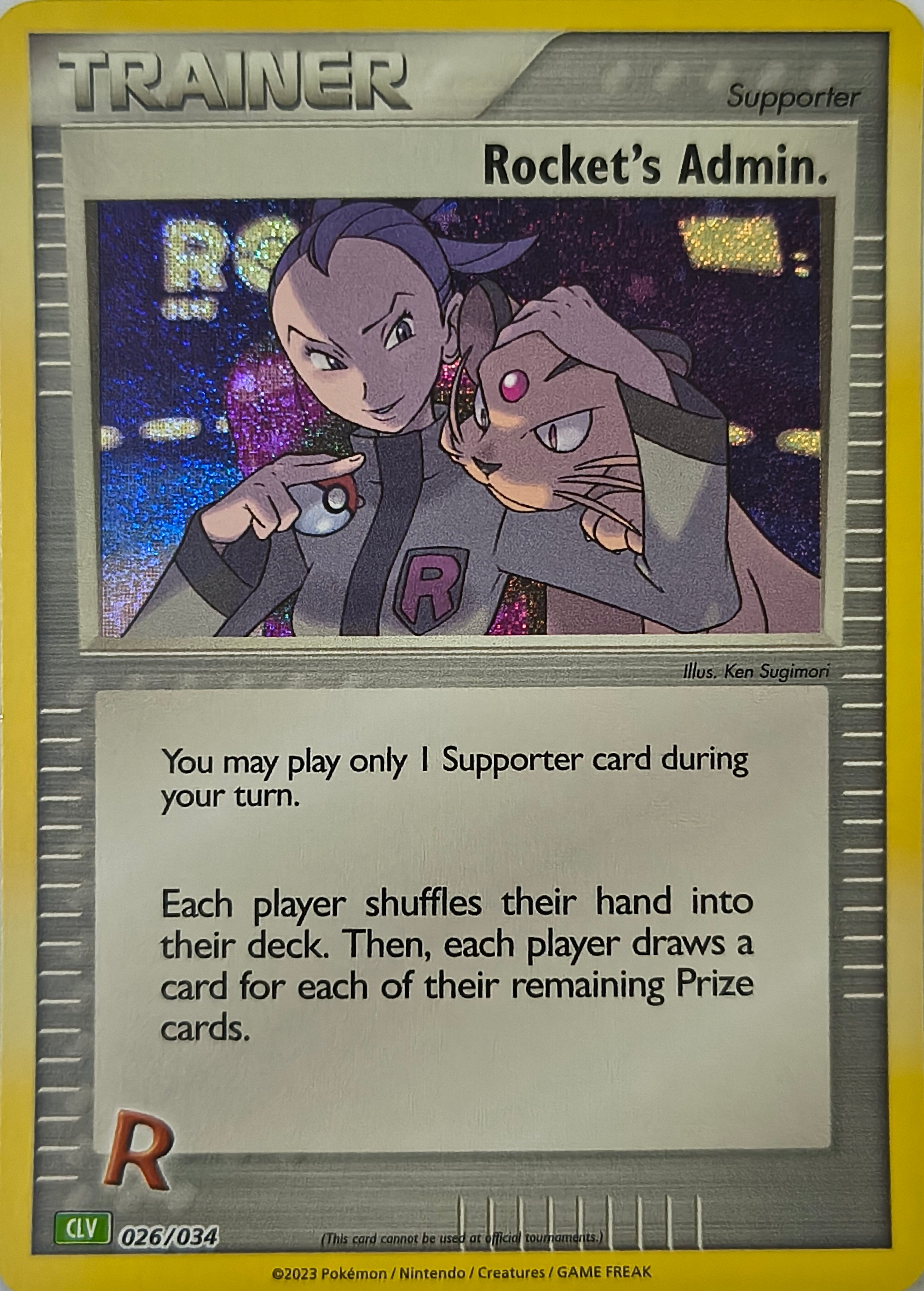 Pokémon tcg Rocket's Admin. 026/034 (CLV) Holo Cosmo