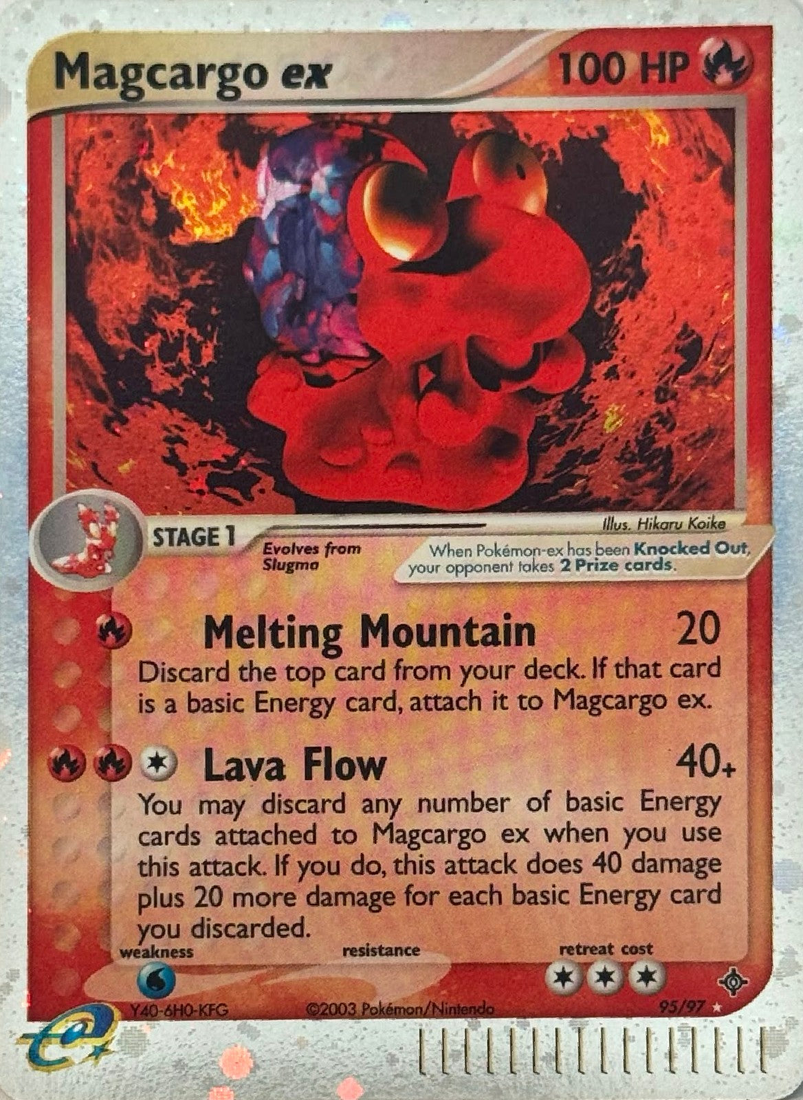 Pokémon Tcg Magcargo ex 95/97 Holo Cosmo