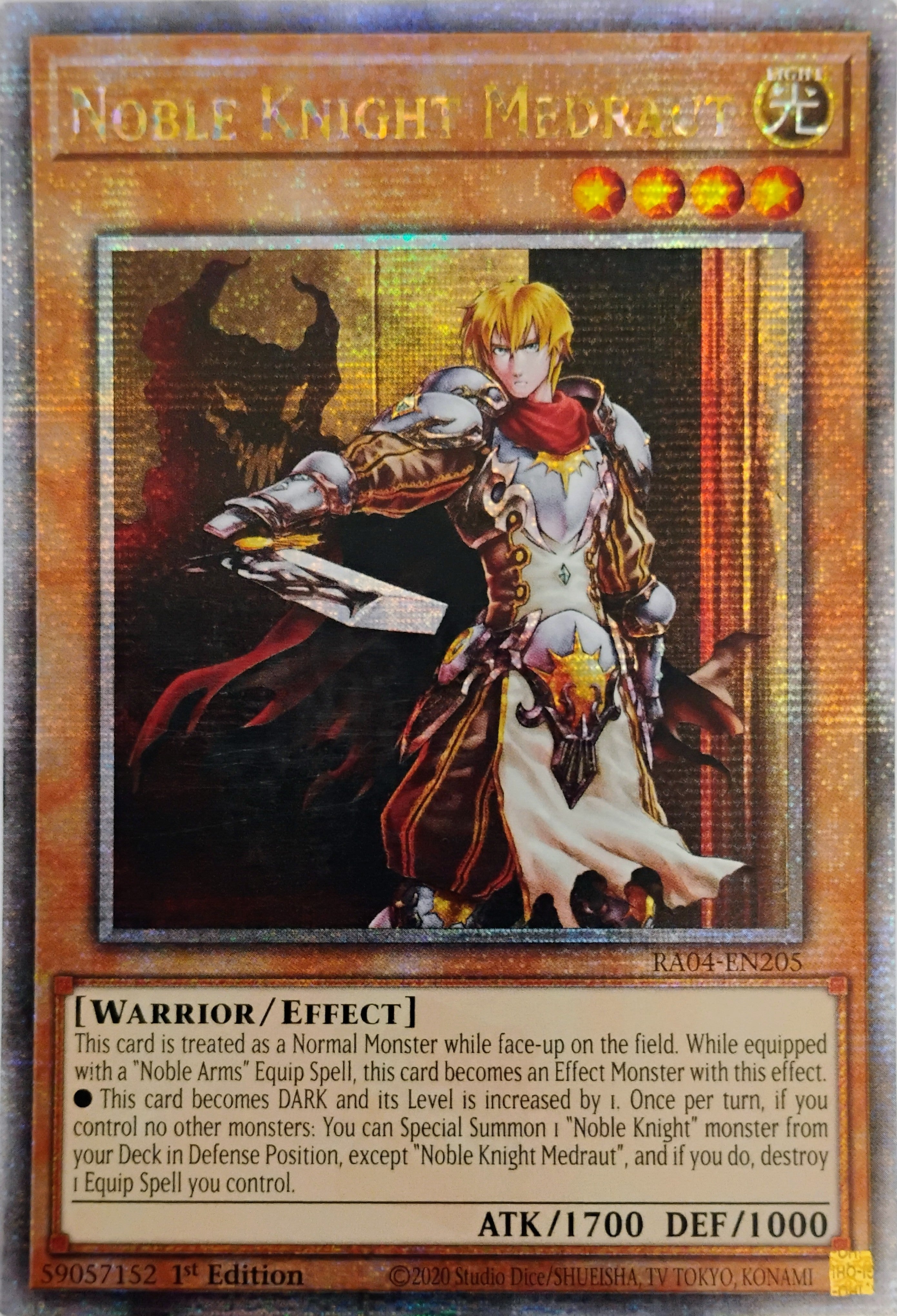 Yugioh! Noble Knight Medraut Ra04-en205 Quarter Century