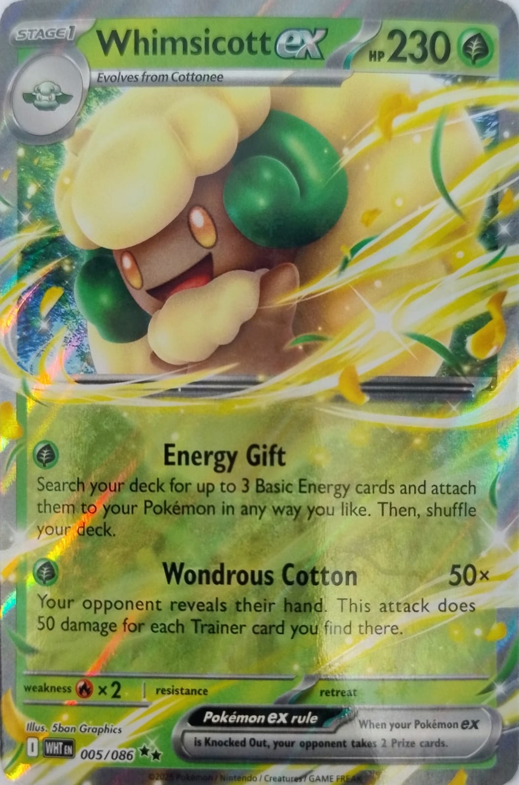 Pokémon tcg Whimsicott ex 005/086