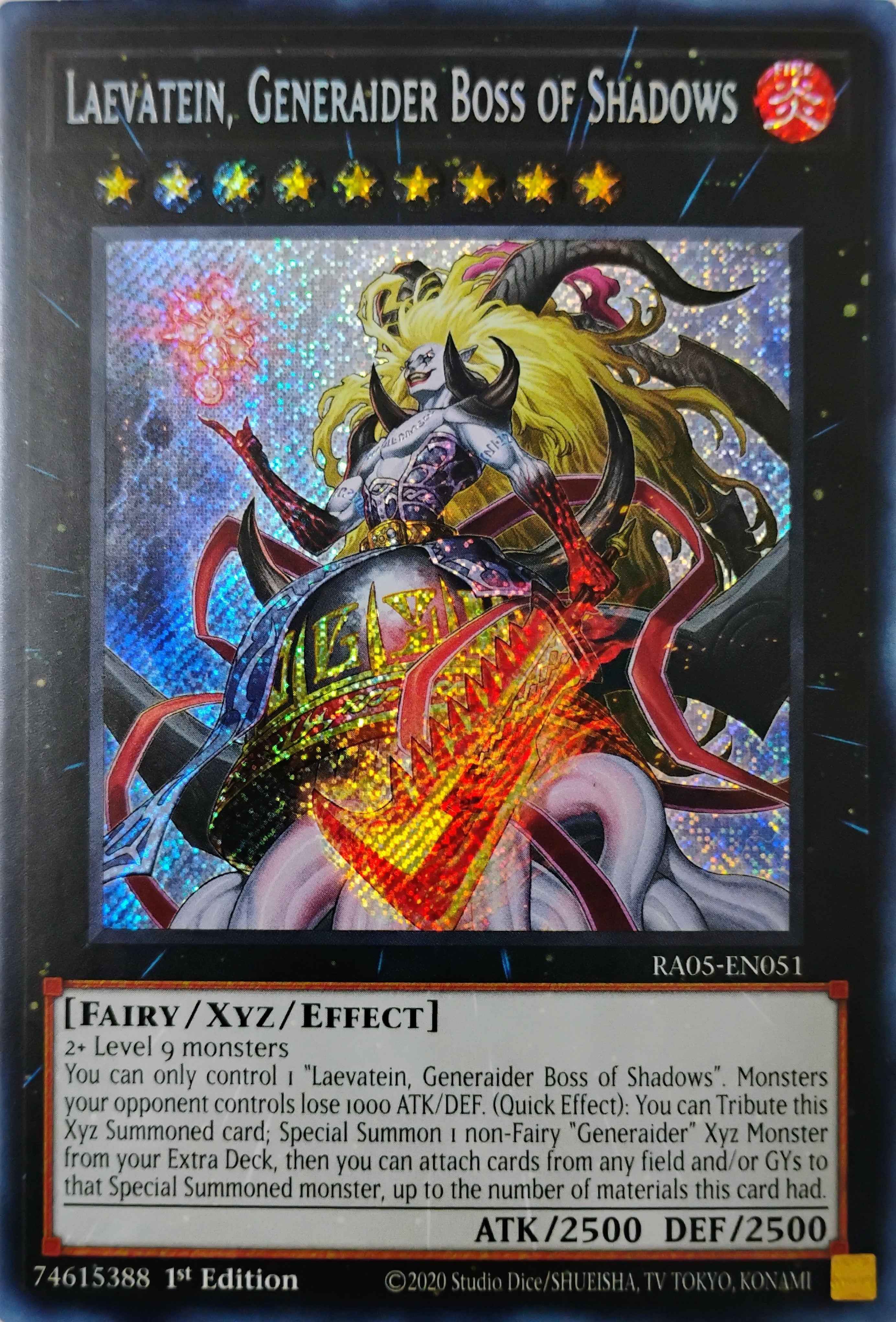 Yugioh! Laevatein, Generaider Boss of Shadows Ra05-en051 1st edition Secreta