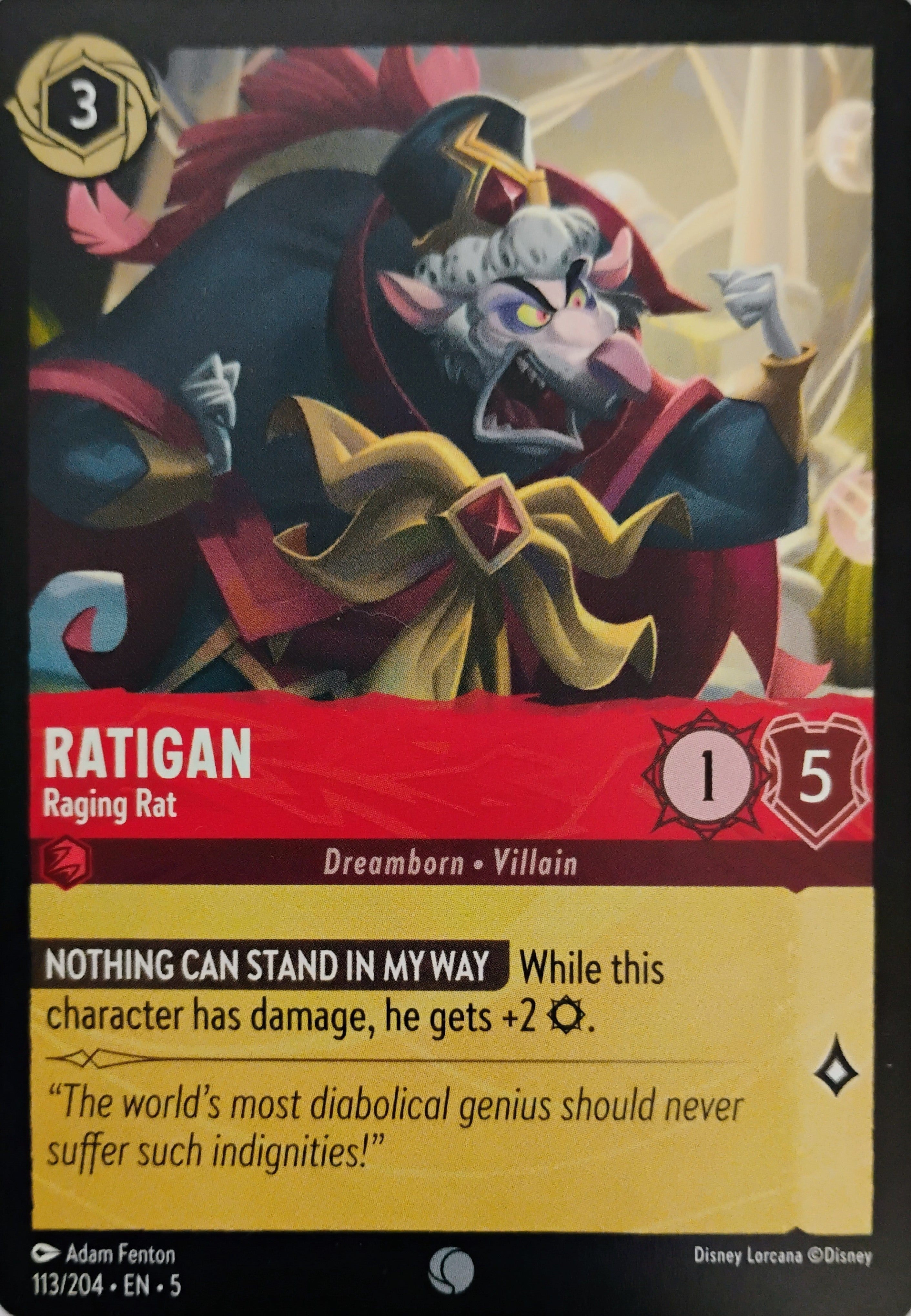 Disney Lorcana Ratigan 113/204