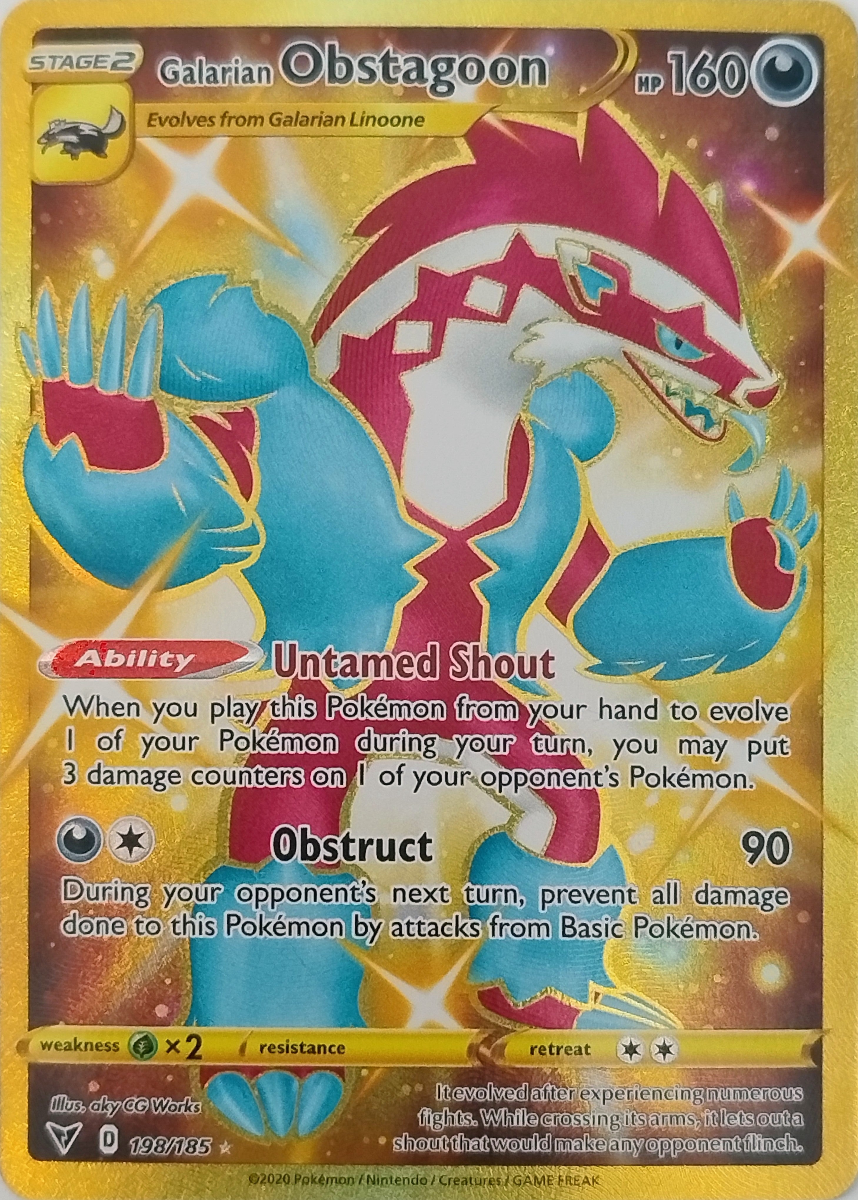 Pokemon Tcg Galarian Obstagoon 198/185