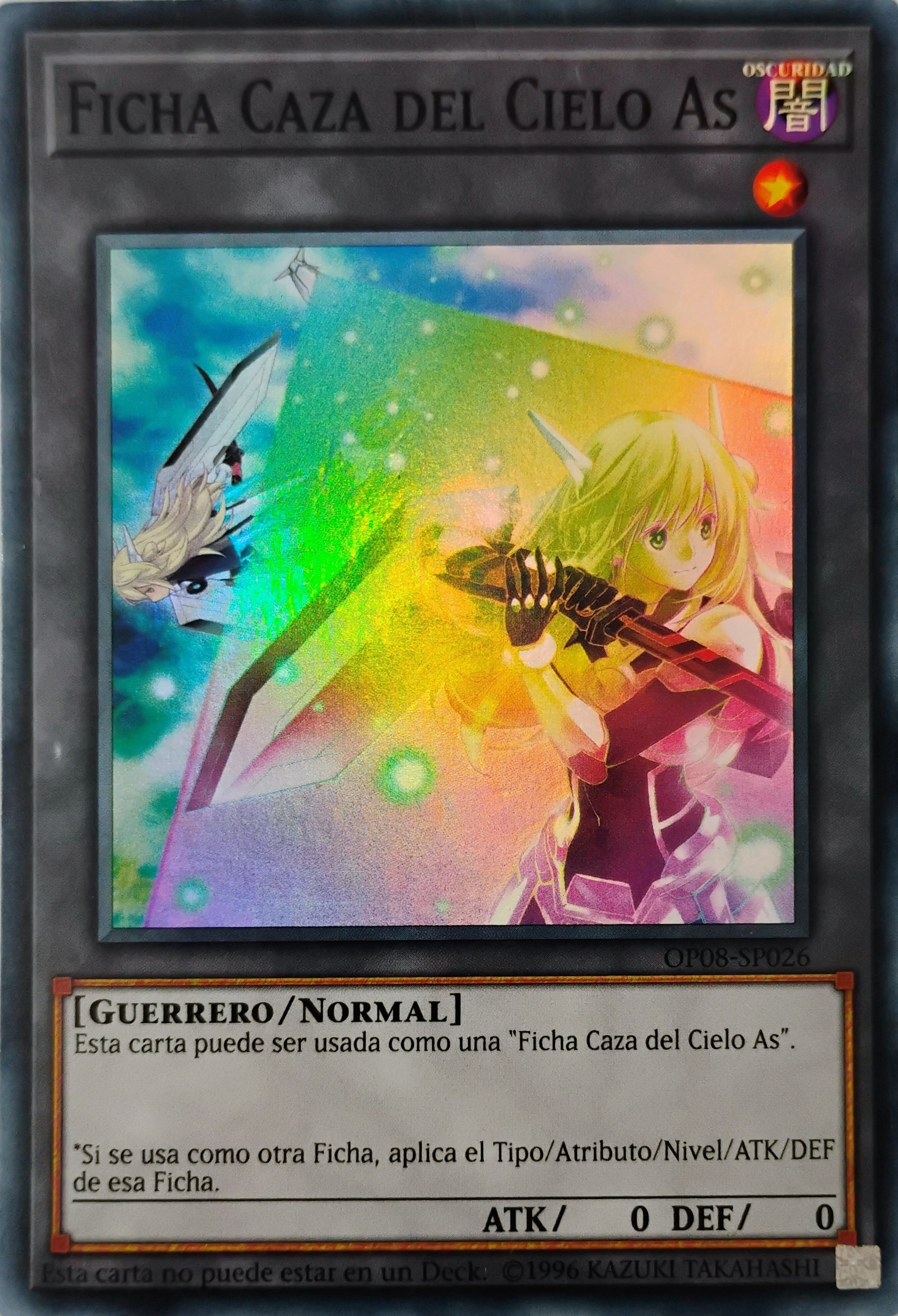 Yugioh! Ficha De Caza Del Cielo As Op08-sp026 Super Rare