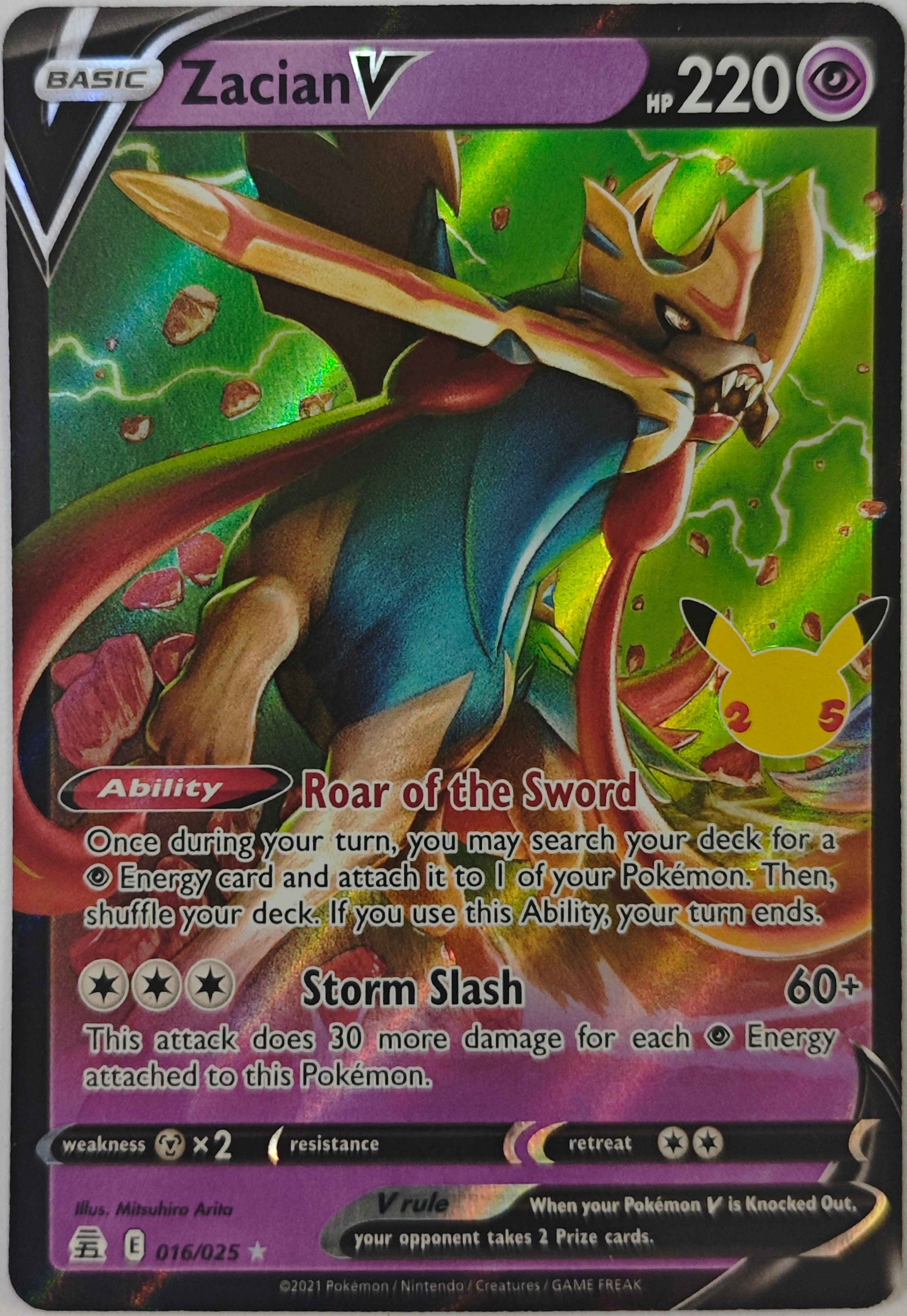Pokémon Tcg Zacian V 016/025 (Clb)
