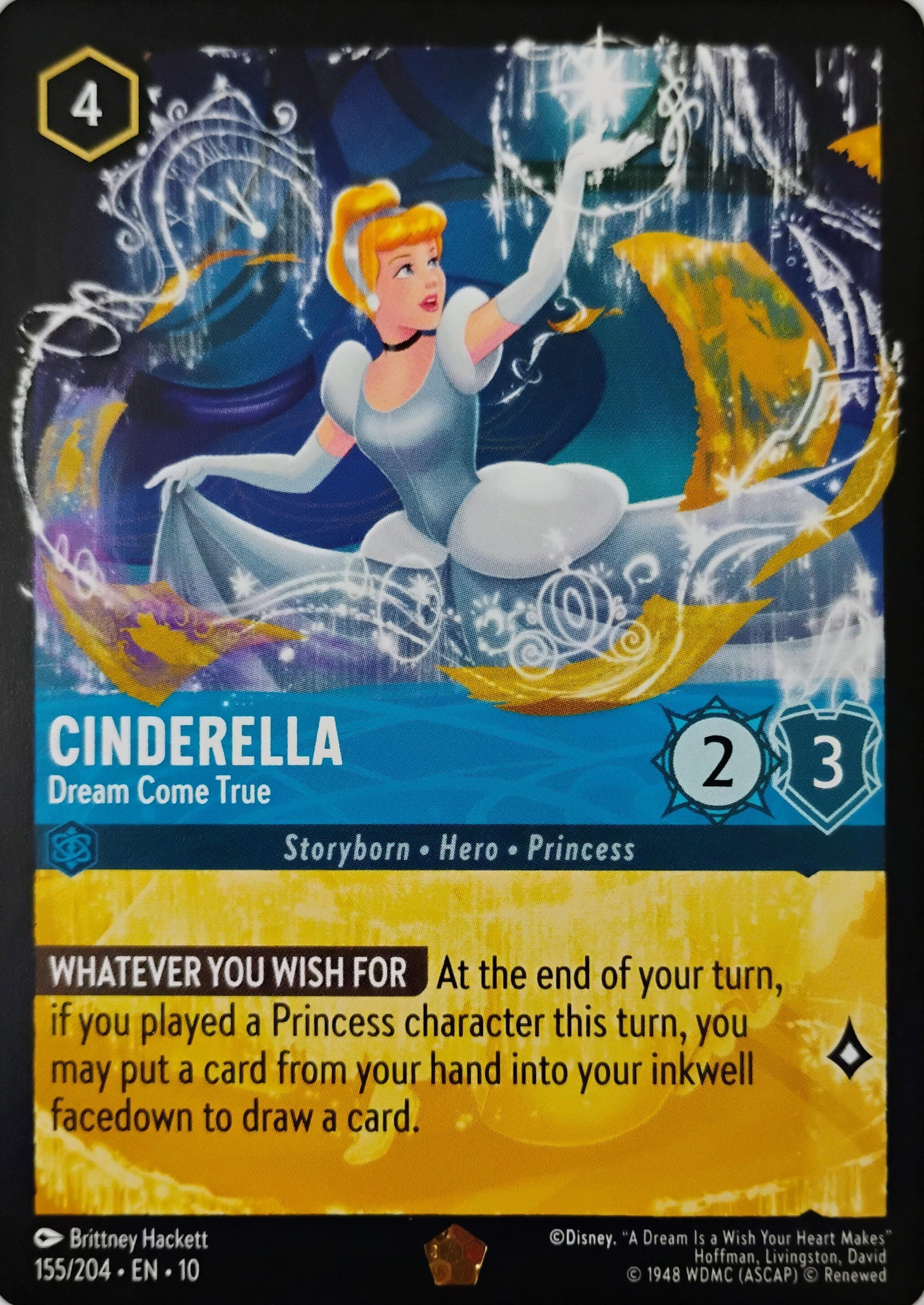 Disney Lorcana Cinderella 155/204 Bordless Foil