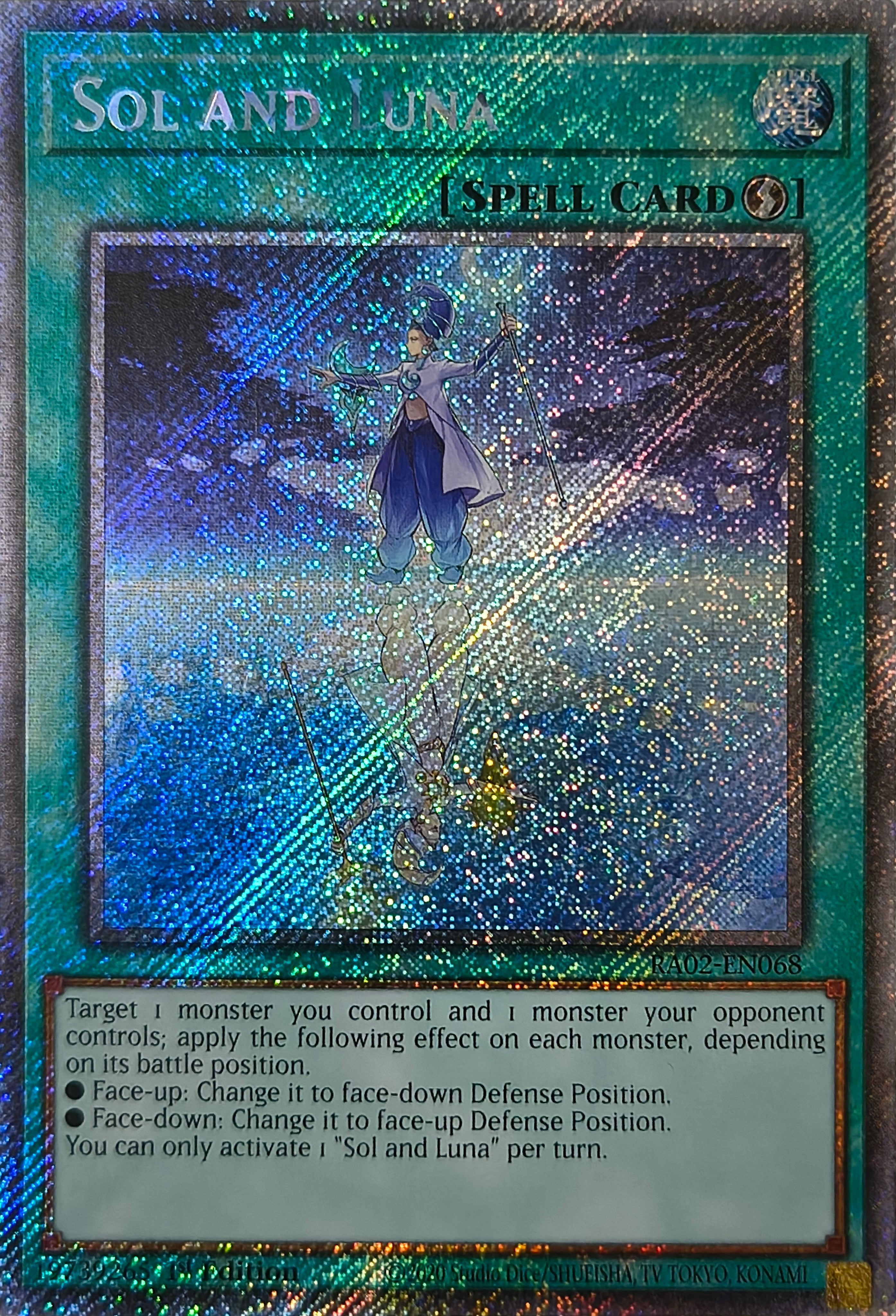 Yugioh! Sol And Luna Ra02-en068 1st edition Platinum