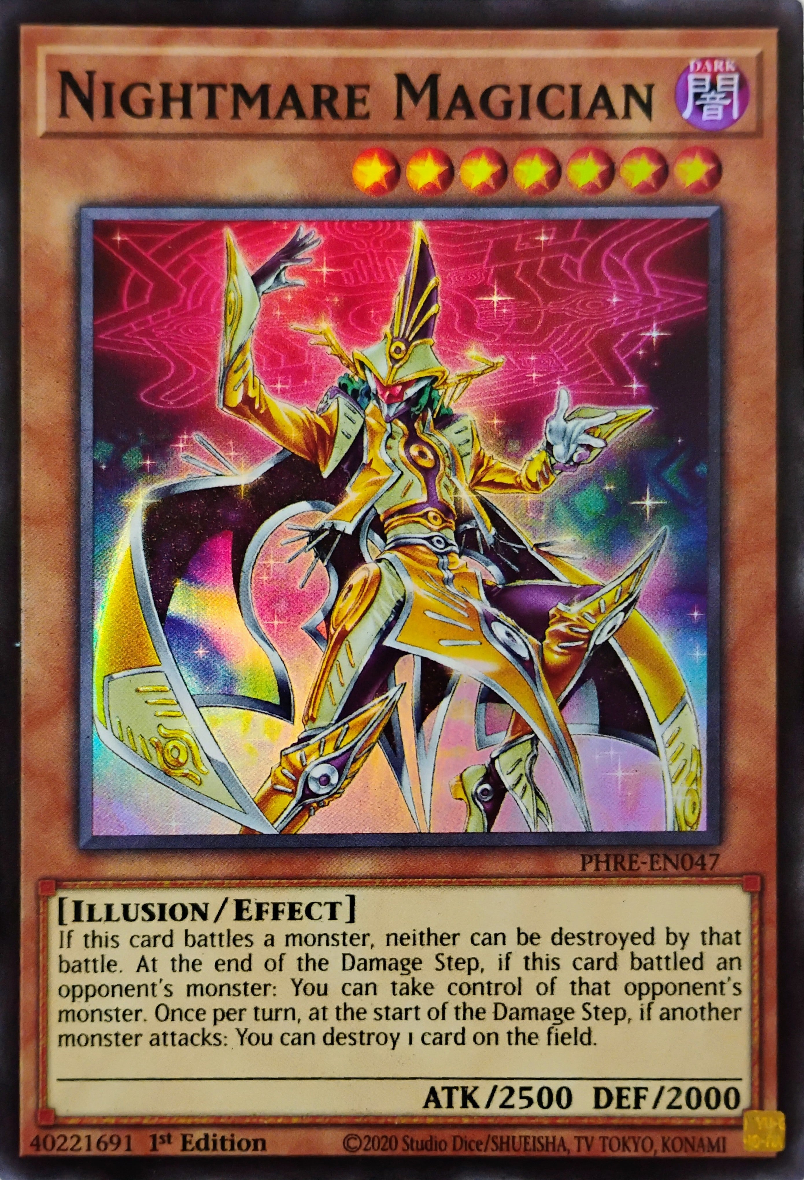 Yugioh! Nightmare Magician Phre-en047 Super Rare 1st Edition