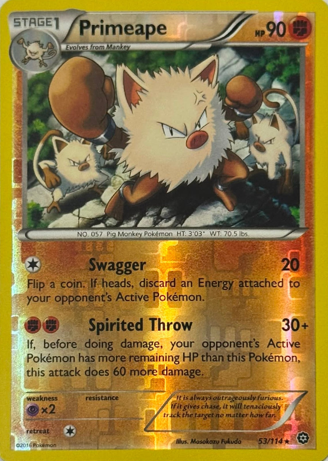 Pokémon Tcg Primeape 53/114 Reverse