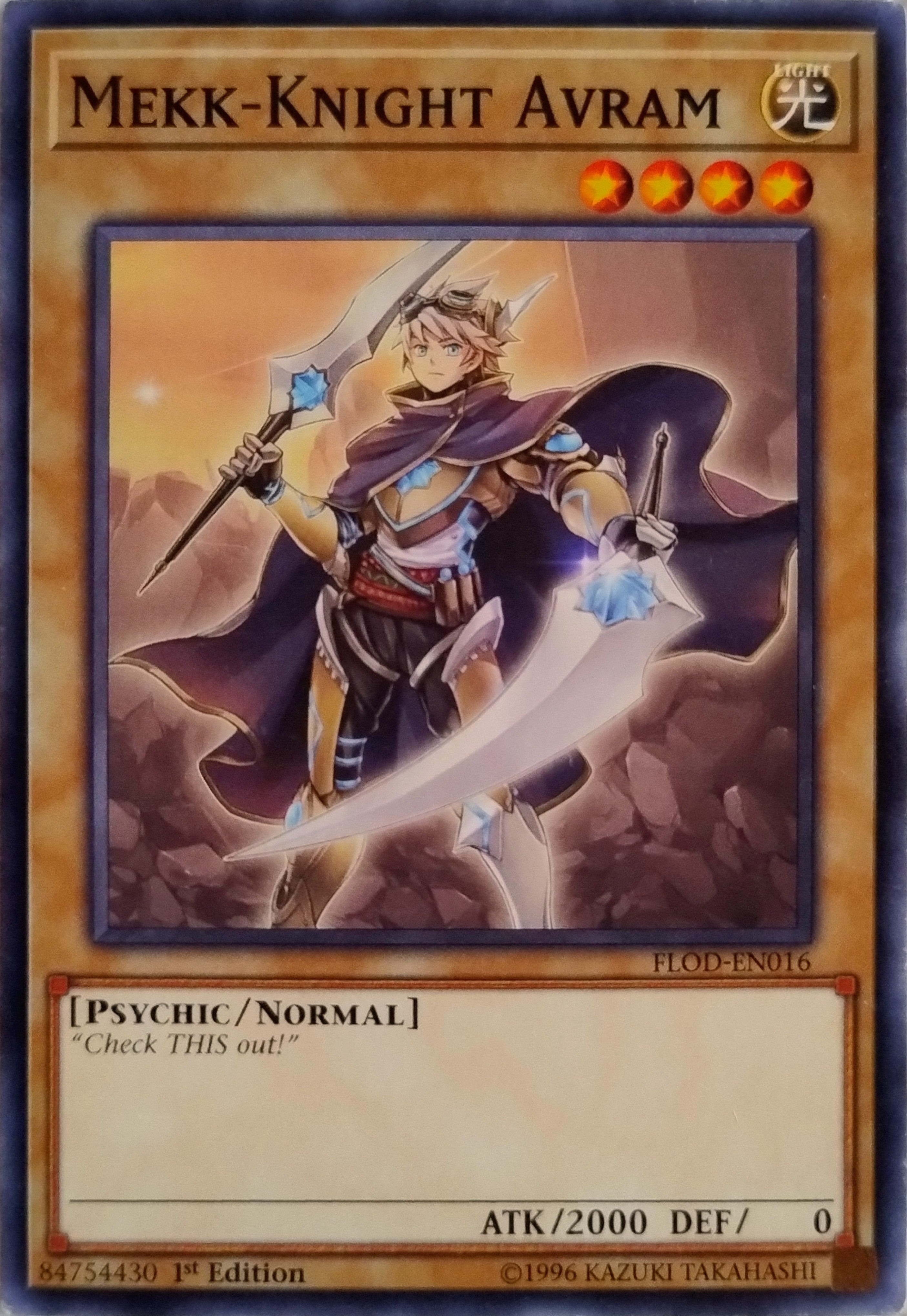 Yugioh! Mekk-Knight Avram Flod-en016 1st Edition
